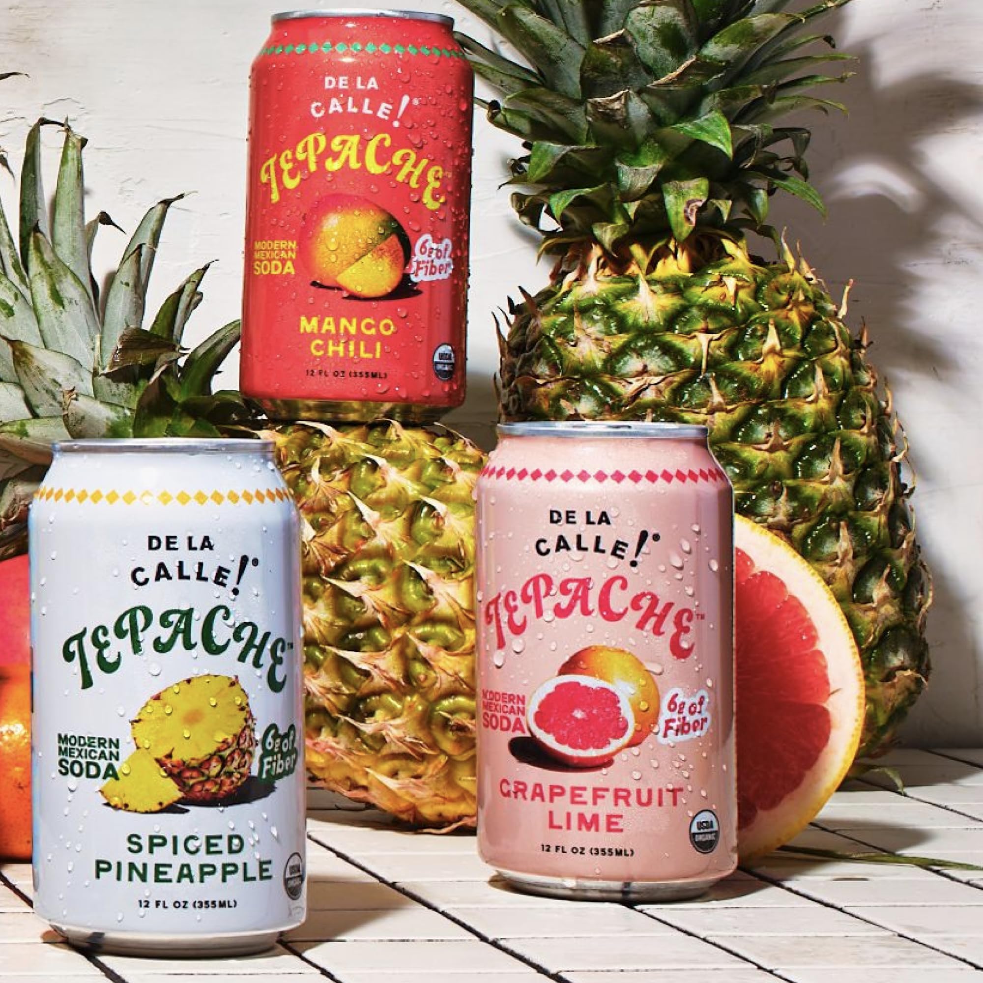 De La Calle Tepache - Mixta Variety Pack - Modern Mexican Soda - Craft Fermented Pineapple Sparkling Beverage - Certified Organic, Non-Alcoholic, Healthy Soda, Low Sugar, Low Calorie, Non-GMO