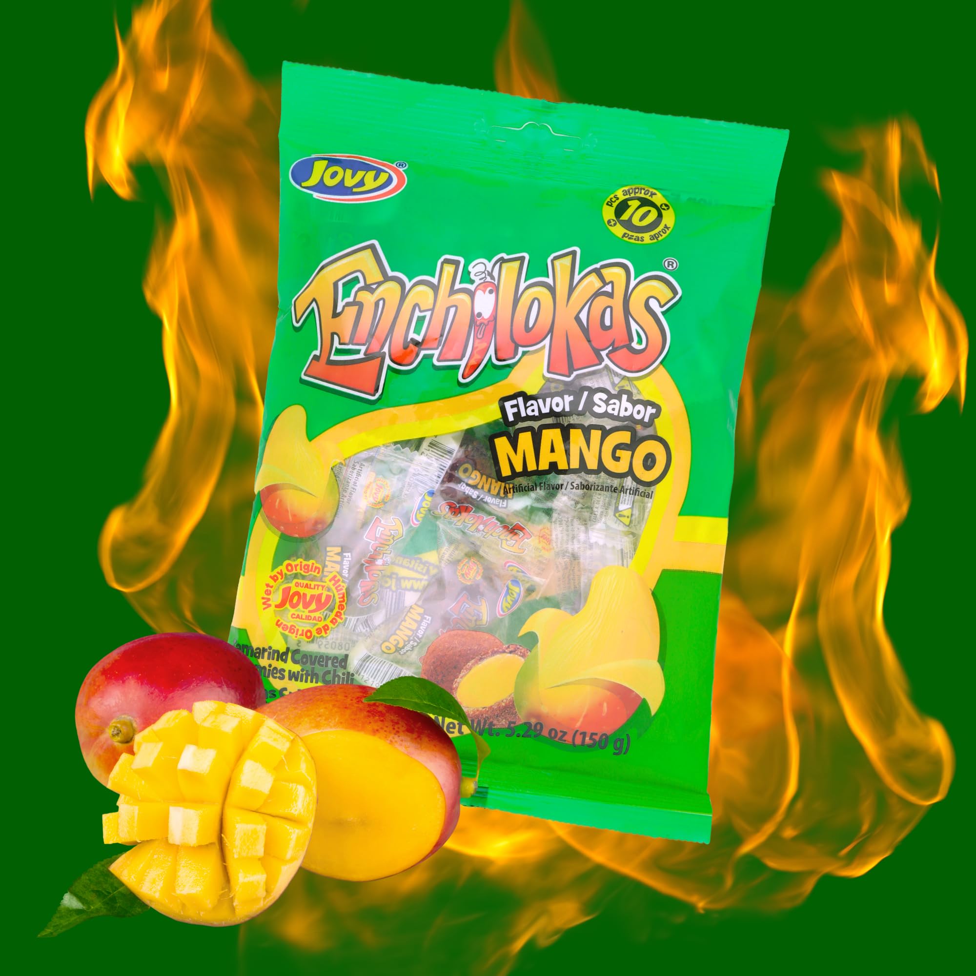 Sweetzo - Spicy Gummy Candy, Individually Wrapped Watermelon and Mango Tamarind Covered Gummies with Chili Powder, Shareable Mexican Candy Bags 5.29 ounce, Pack of 2 (Watermelon Mango)