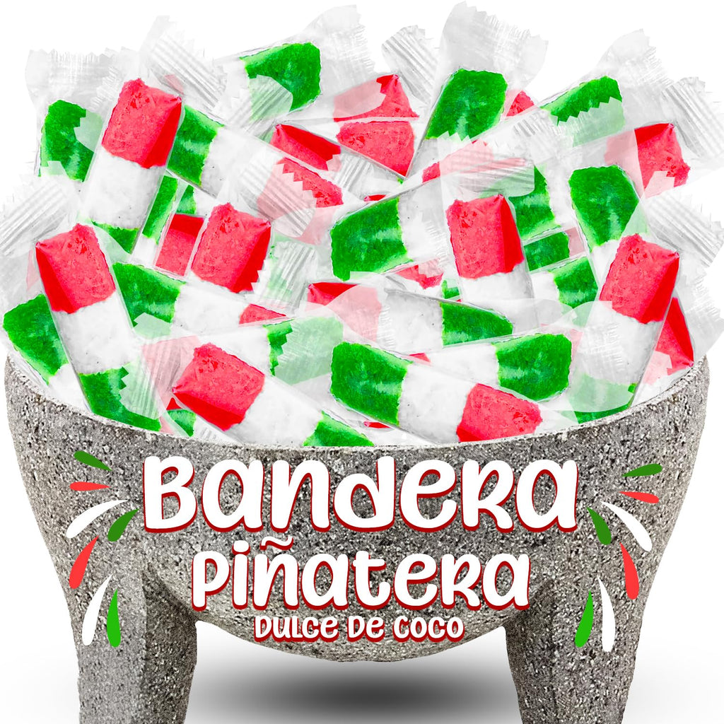 Mexican Coconut Candy 1 Pound Fiesta Pack - Authentic Dulce De Coco Banderitas Pinatera for a Sweet and Colorful Experience by Don Turinos