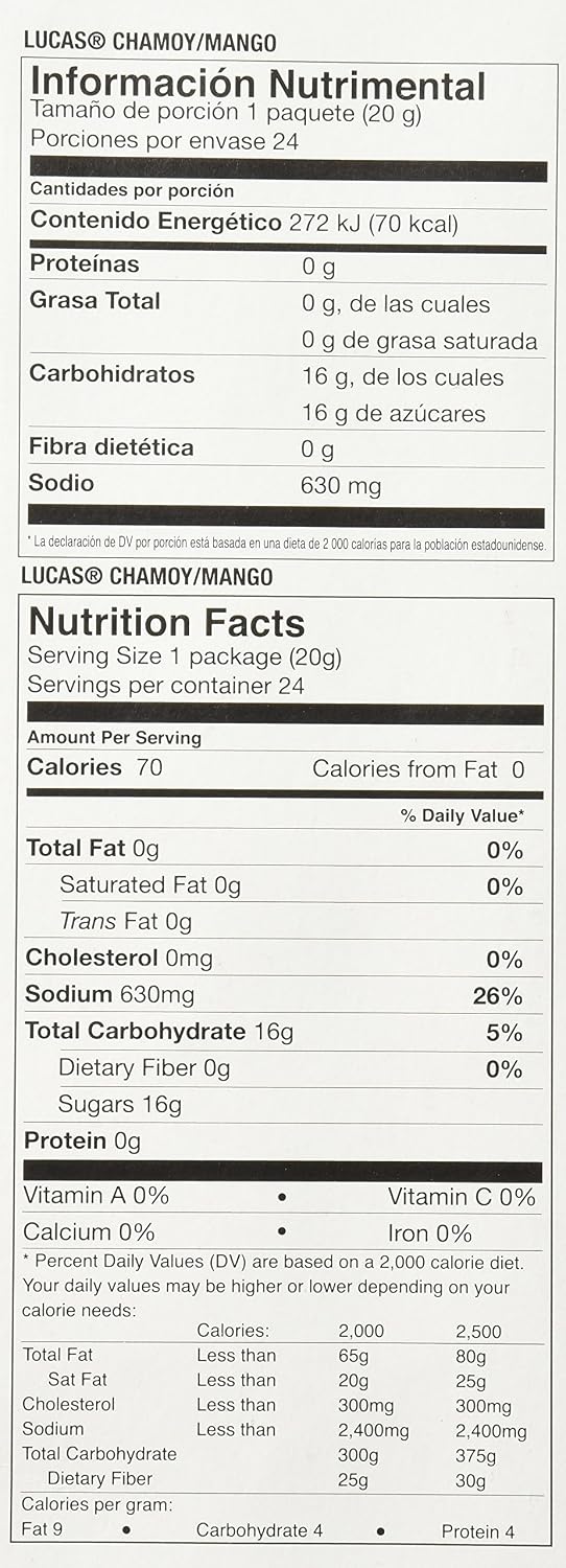 LUCAS CHAMOY / MANGO 12 CHAMOY & 12 MANGO FLAVORED POWDER 24