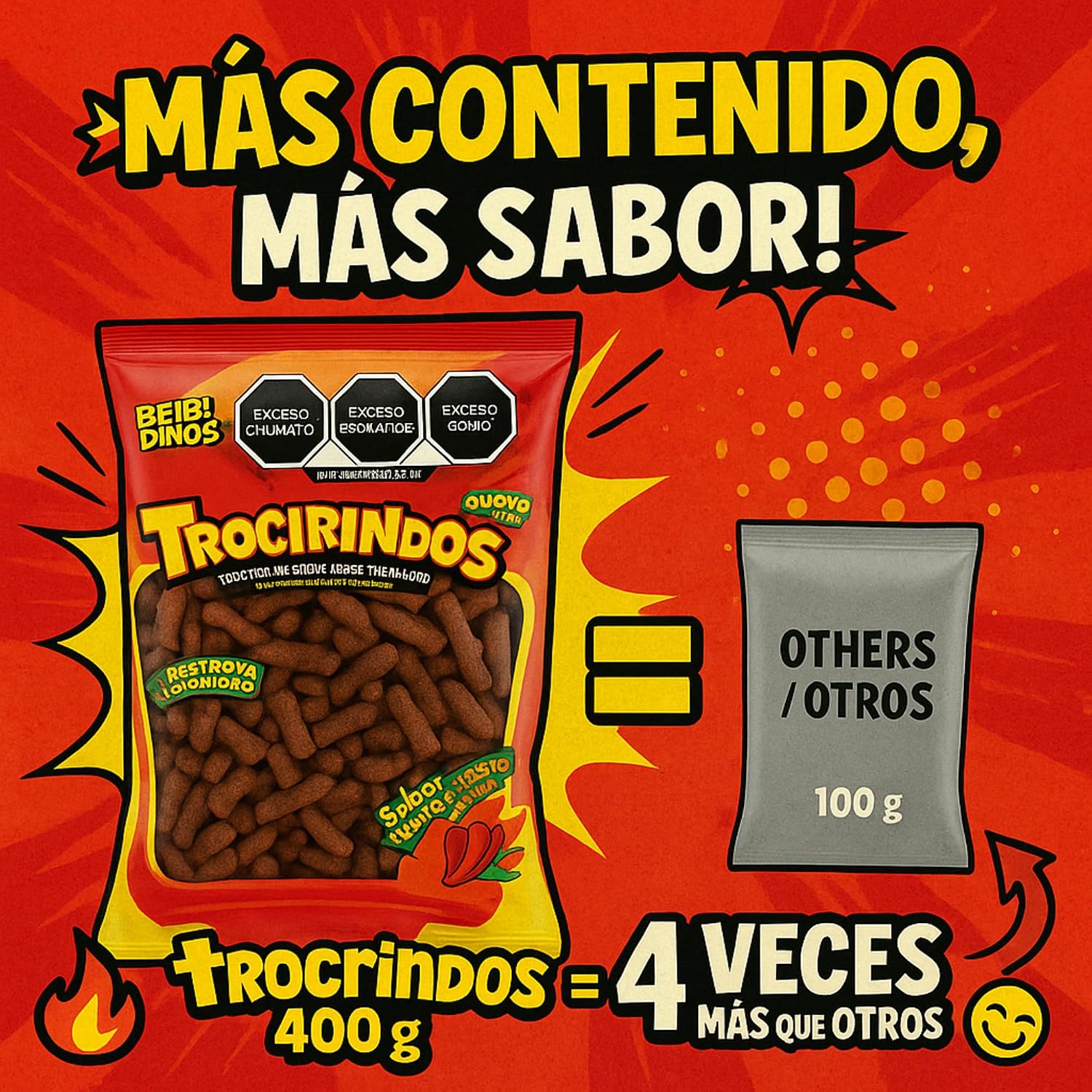 Trocirindos Tamarind Candy with Chili and Saladitos (Salted Plums), Spicy Mexican Candy, Tamarind Paste Bites, 14.11 oz