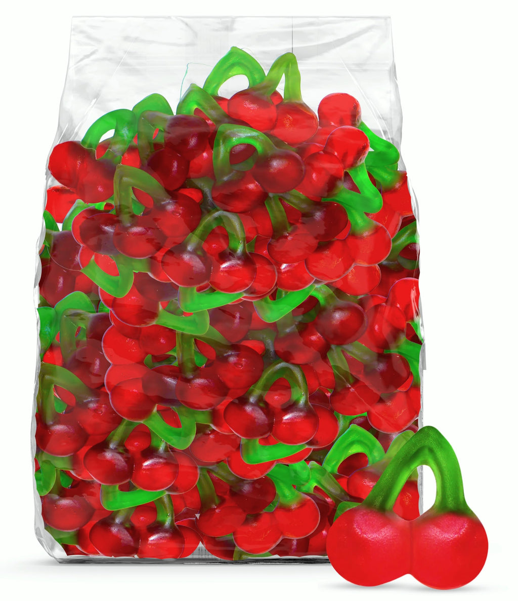 Happy Cherries Gummy Candy 2 Pound Bulk Bag - Chewy Cherry Flavored Gummi Candy for Candy Buffets, Party Treats & Snacks