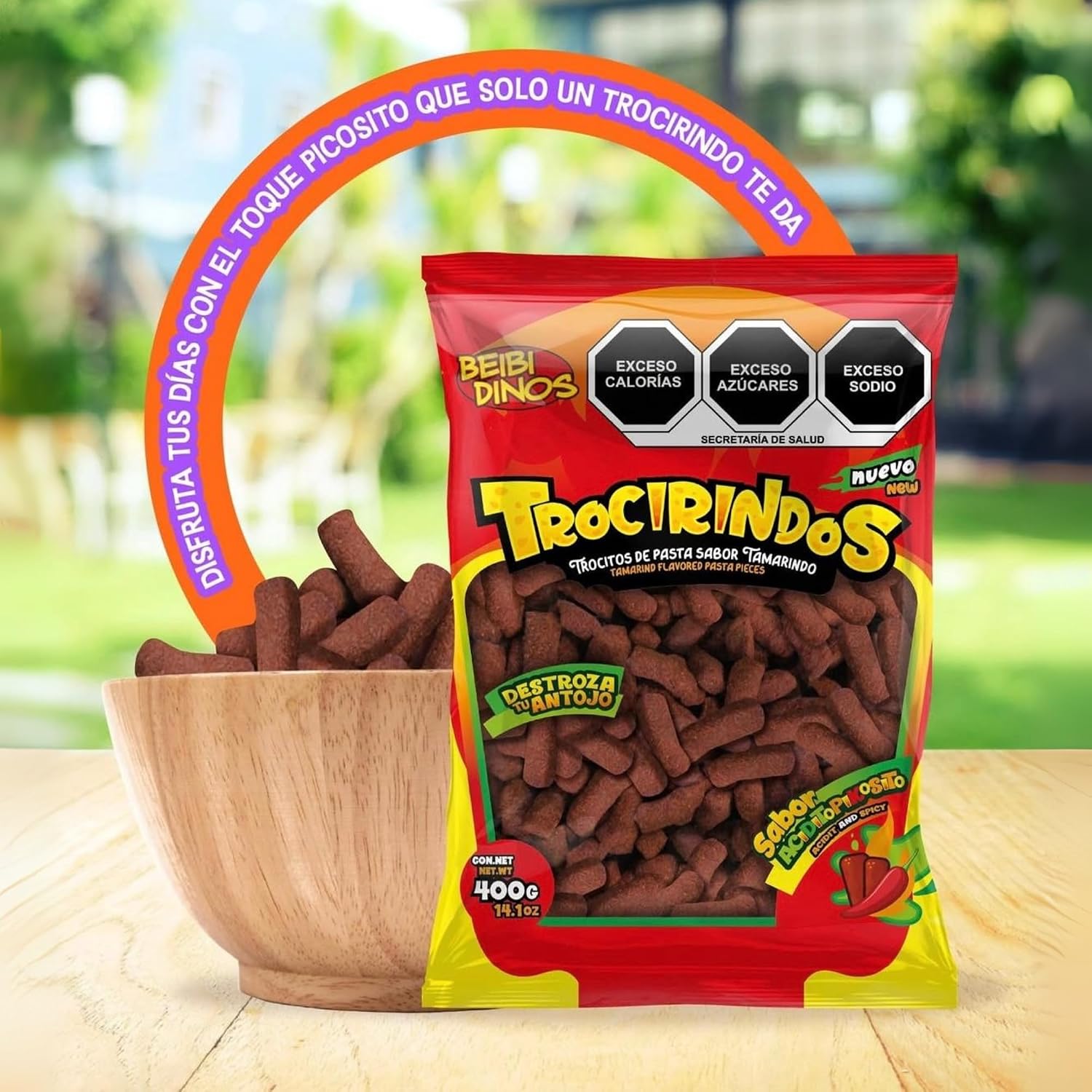 Trocirindos Tamarind Candy with Chili and Saladitos (Salted Plums), Spicy Mexican Candy, Tamarind Paste Bites, 14.11 oz