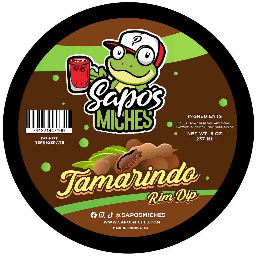 Sapo's Miches Chamoy Rim Dip - Tamarind Candy Sauce for Drinks, Micheladas & Cocktails, 8 oz (Pineapple)