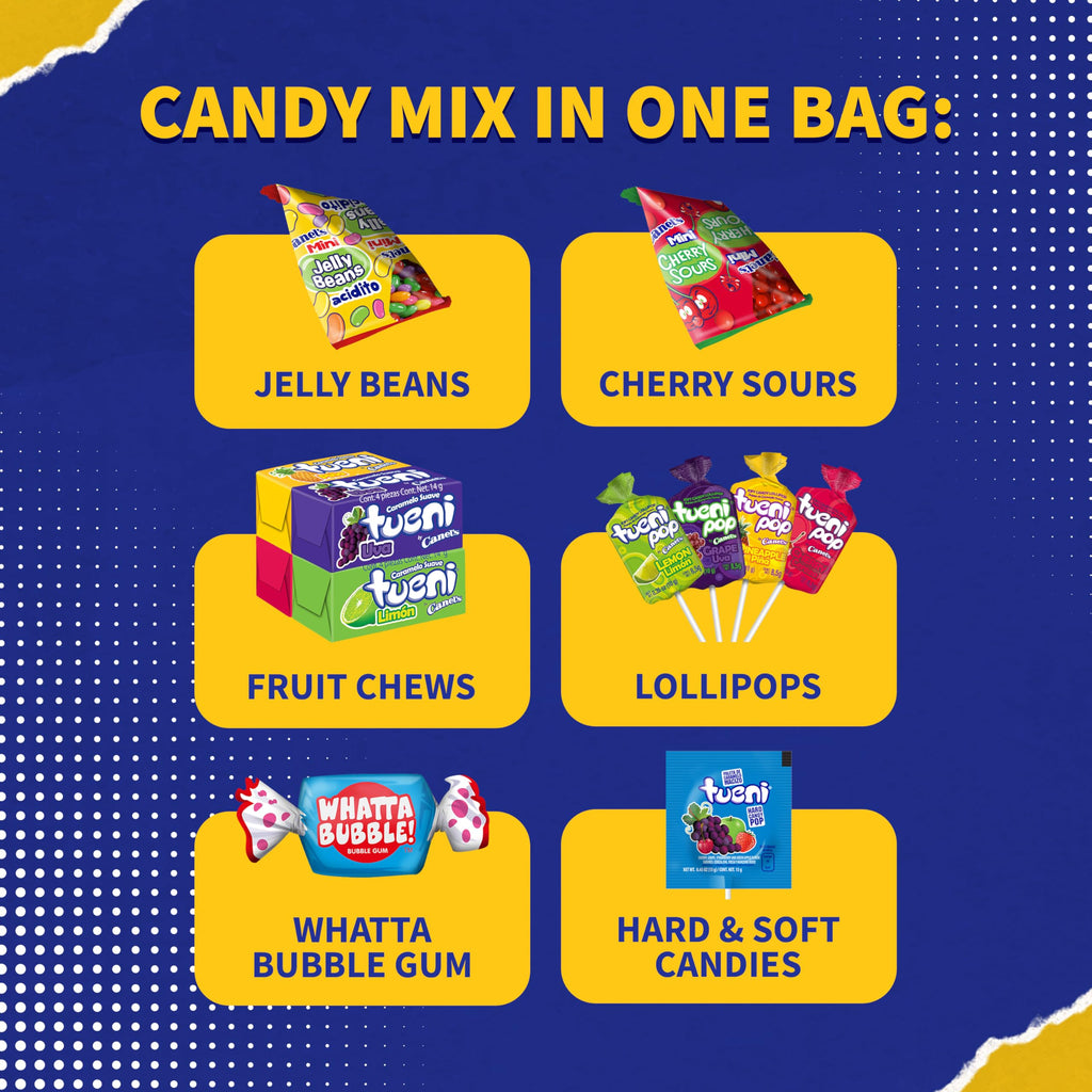 Canel’s Mexican Candy Mix Bag, Assorted Candy with Fruit Chews, Gum, Lollipops, Cherry Sours, and Jelly Beans, for Parties and Sharing, 3.5 Pound Bag (Pack of 1)