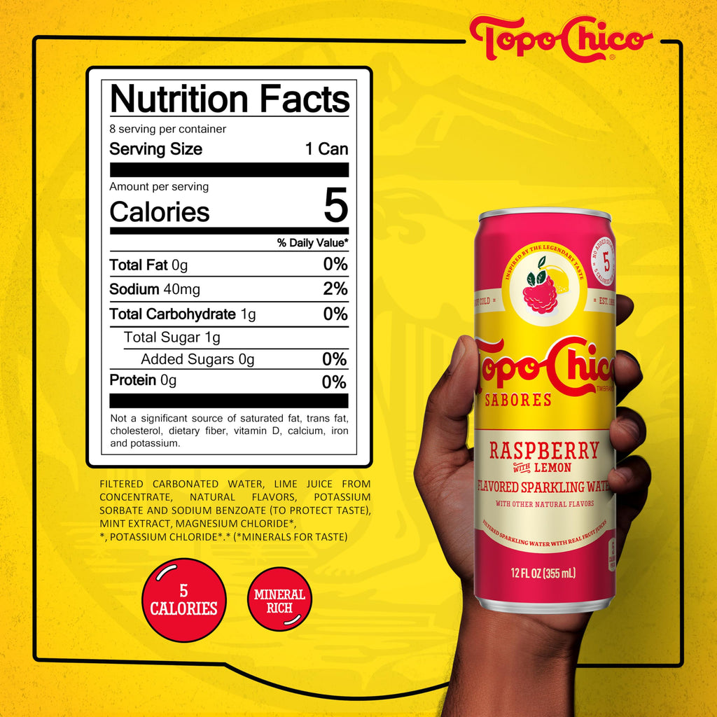 Topo Chico Sabores Raspberry with Lemon 12oz 8pk