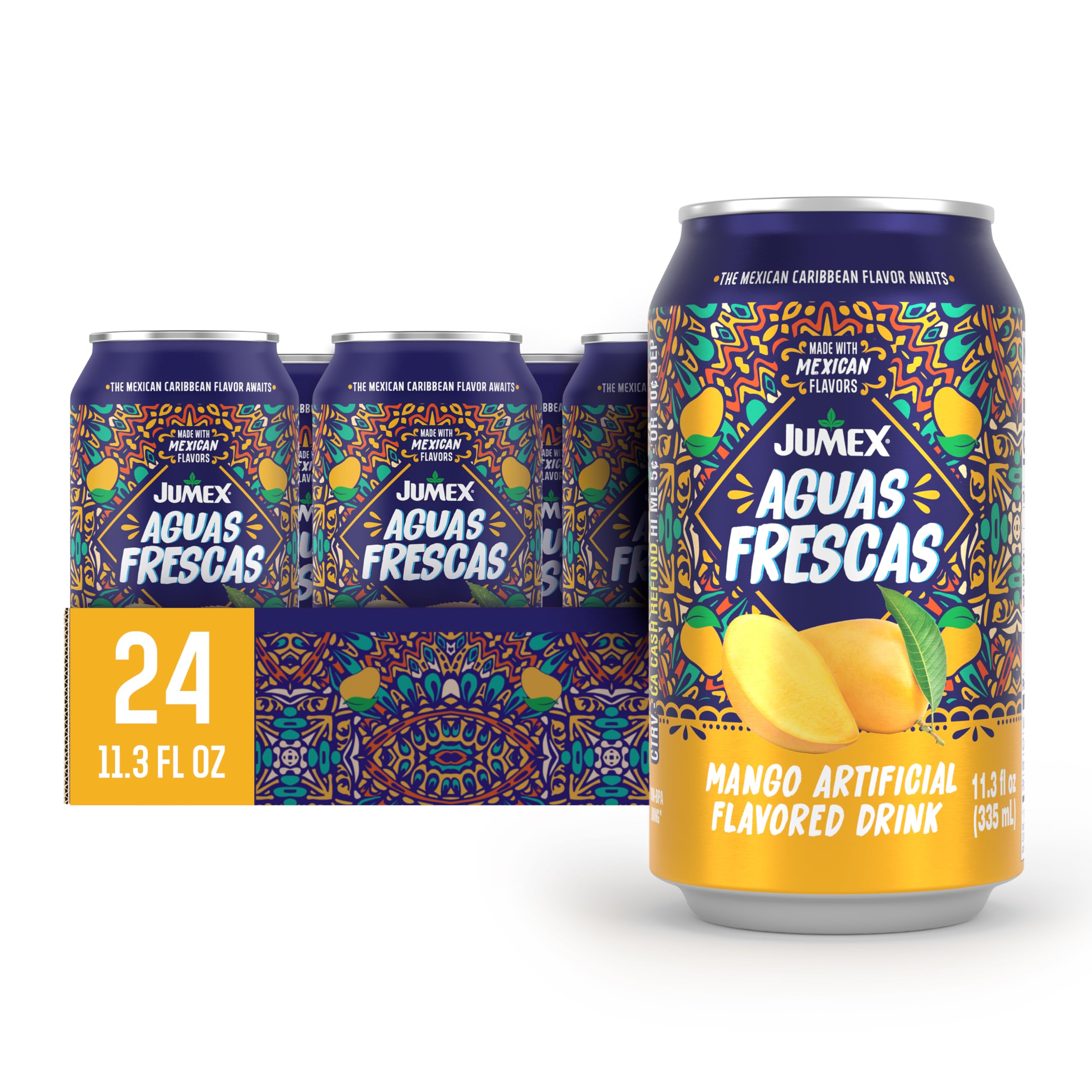 Jumex Aguas Frescas Hibiscus - Classic Mexican Soft Drinks - Hibiscus Drink for Cocktail Mixers & Mexican Food - Agua de Jamaica Flavored Water - Non Carbonated Non Alcoholic Beverages - 11.3oz, 24 Pack
