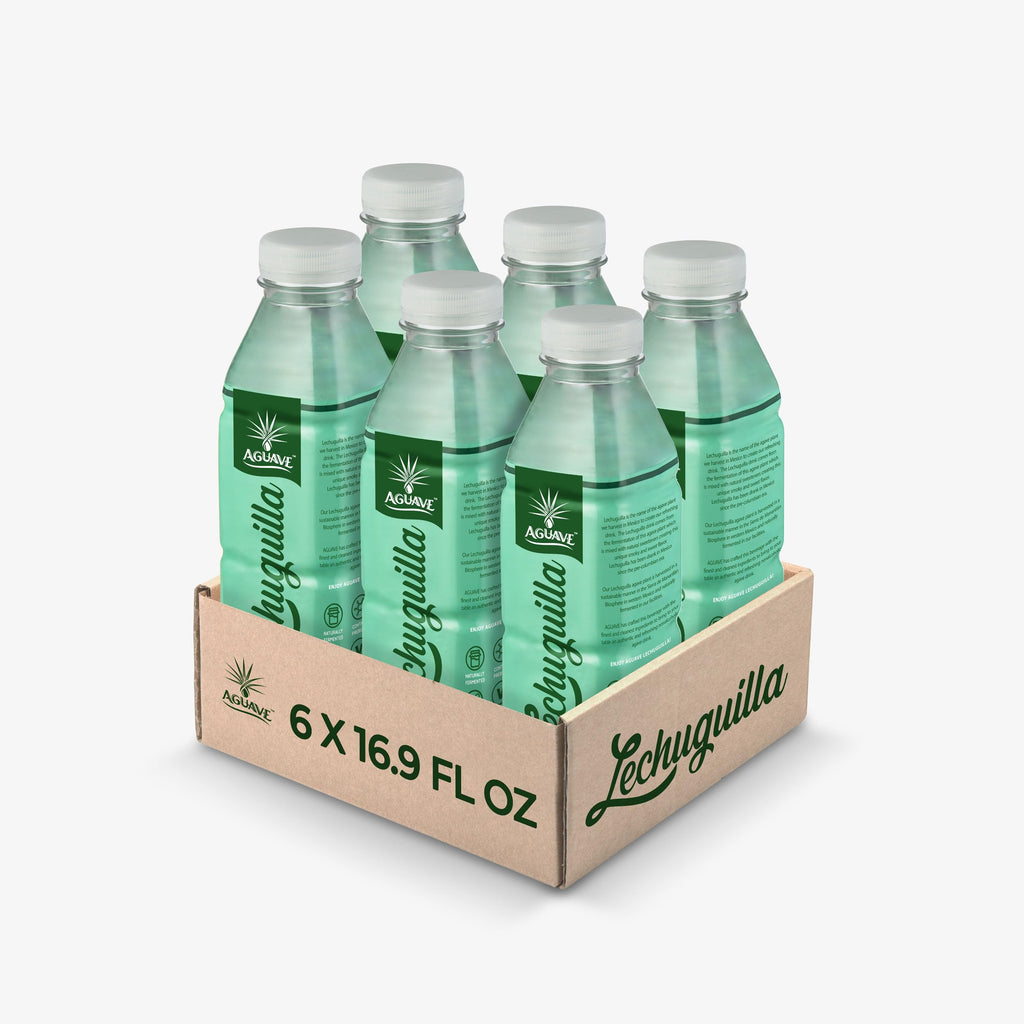 AGUAVE Lechuguilla | Mexico's Original Prebiotic Agave Drink | Naturally Fermented | Low Sugar | Gut Health | Non-Alcoholic | 16.9 Fl Oz, 12-Pack