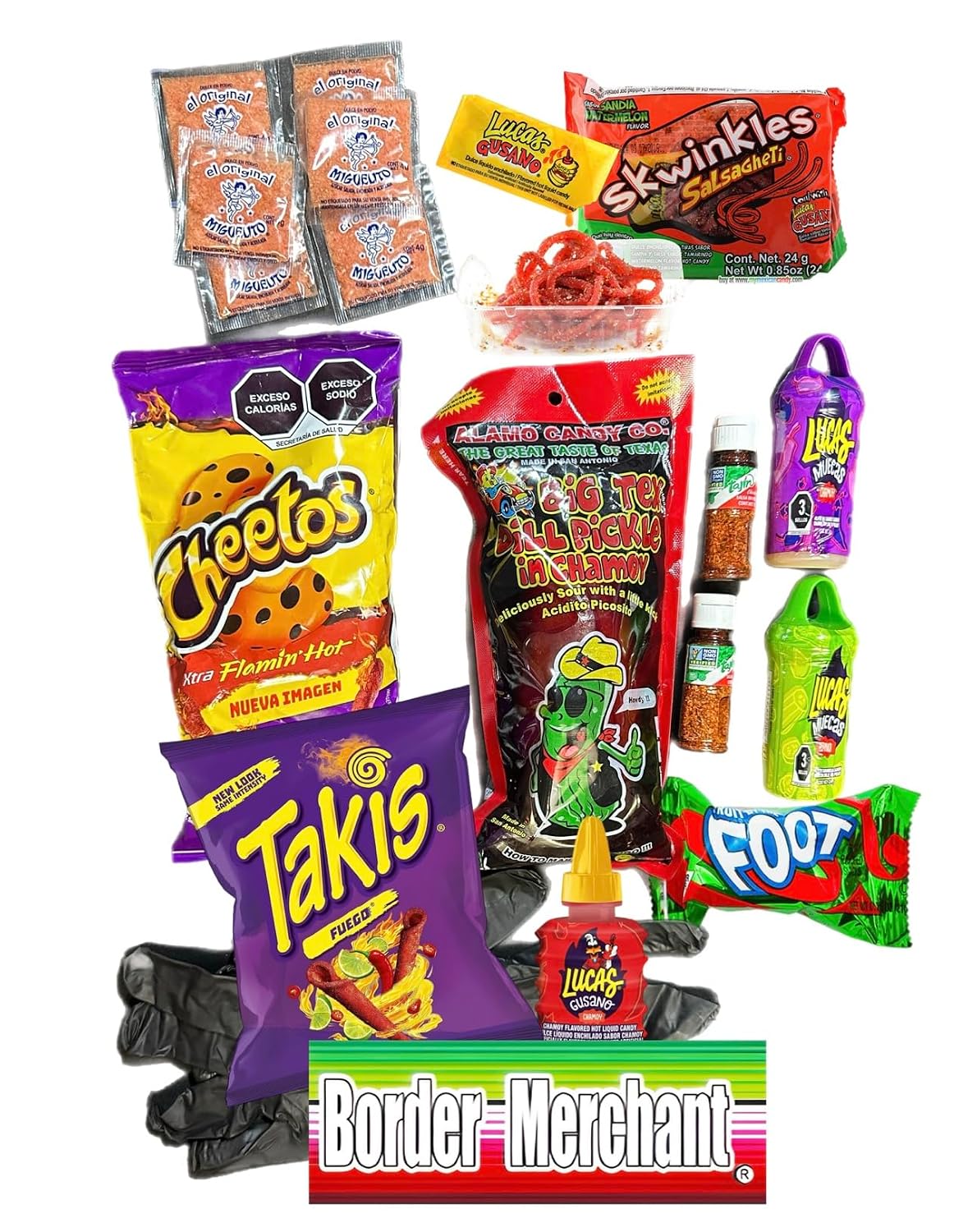 tik tok challange | pickle chamoy | mexican candy | takis fuego | gloves | 12 pc. kit | totally trending!