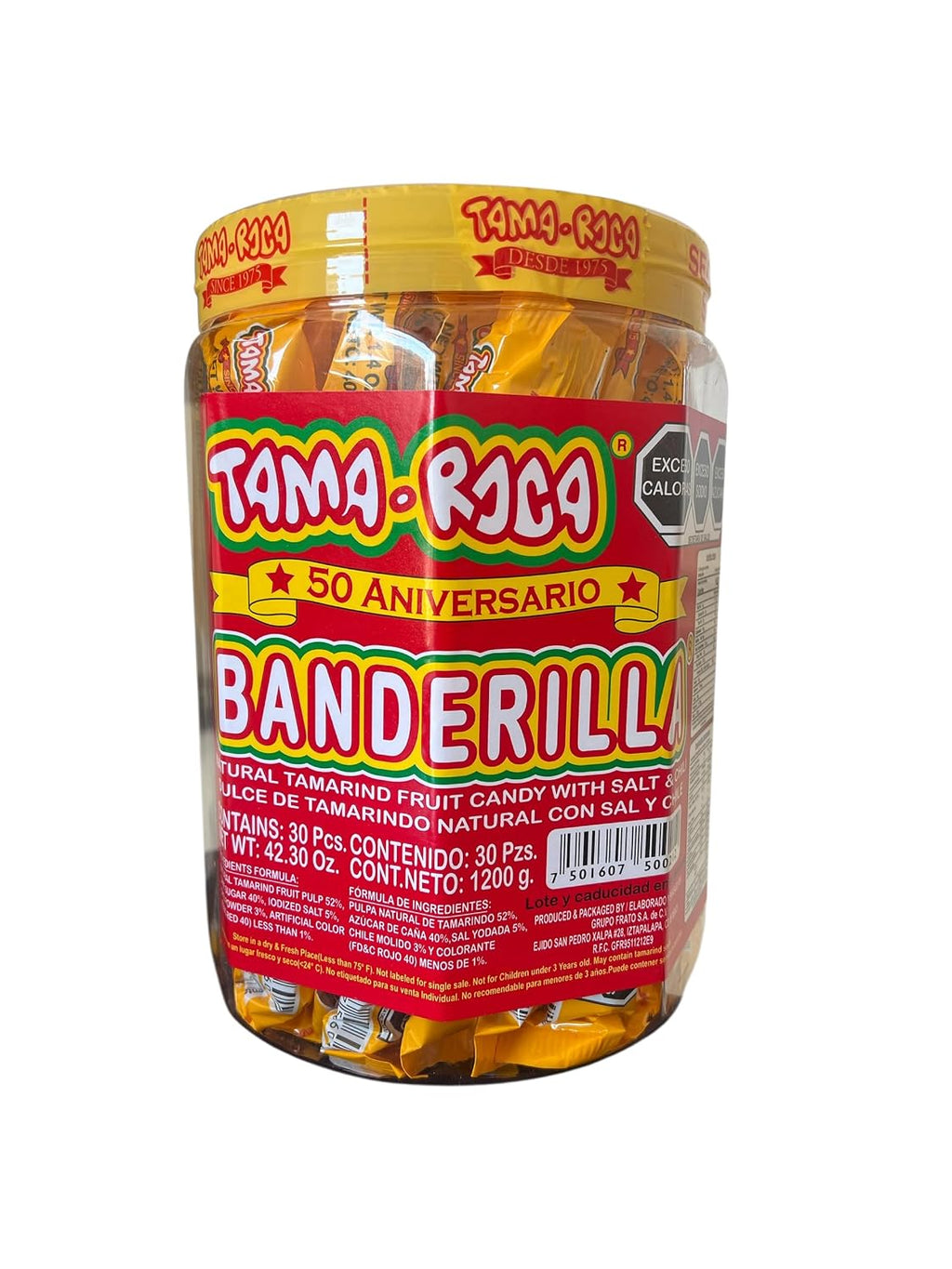 Banderilla Tama-Roca Tamarindo Mexican Candy Sticks. Contains 30 Pieces of Spicy Tamarind Candy With Salt And Chili 42.3 oz. (Pack of 2)