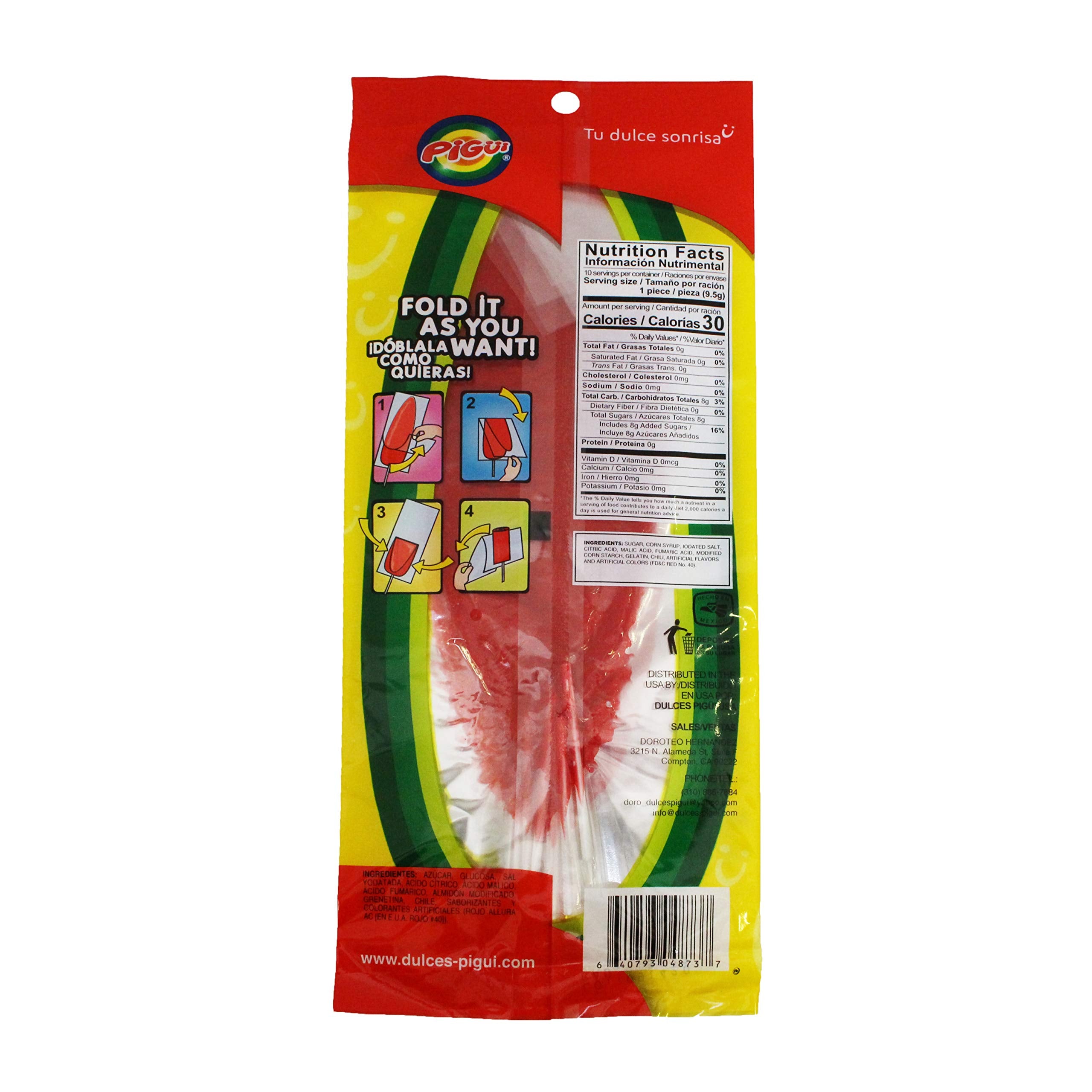 Dulces Pigui Slaps Green Apple Flavor Paletas Mexican Candy (10 Lollipops)