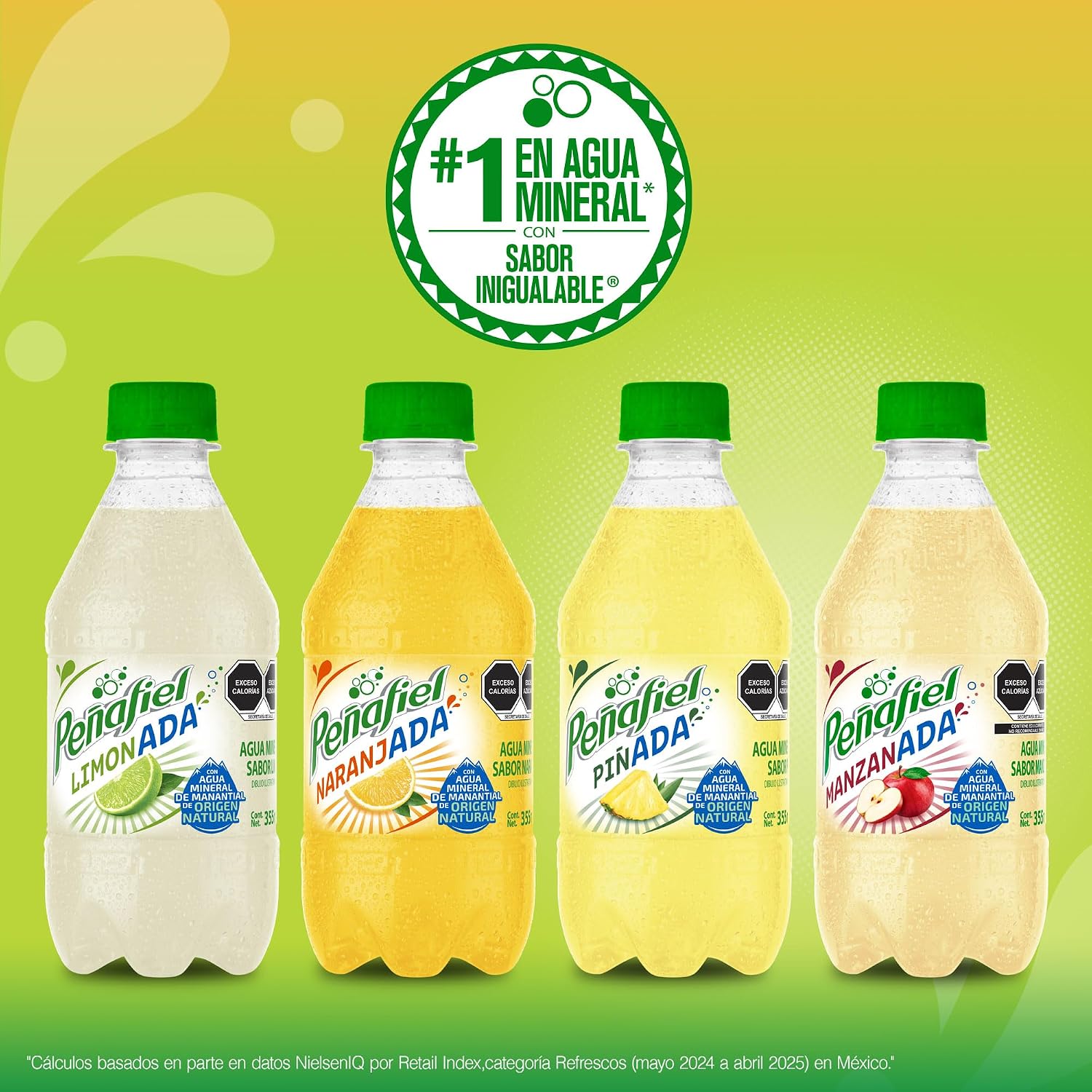 Peñafiel Adas Sabores Surtidos, Botella Pet, 355 ml, 12 piezas