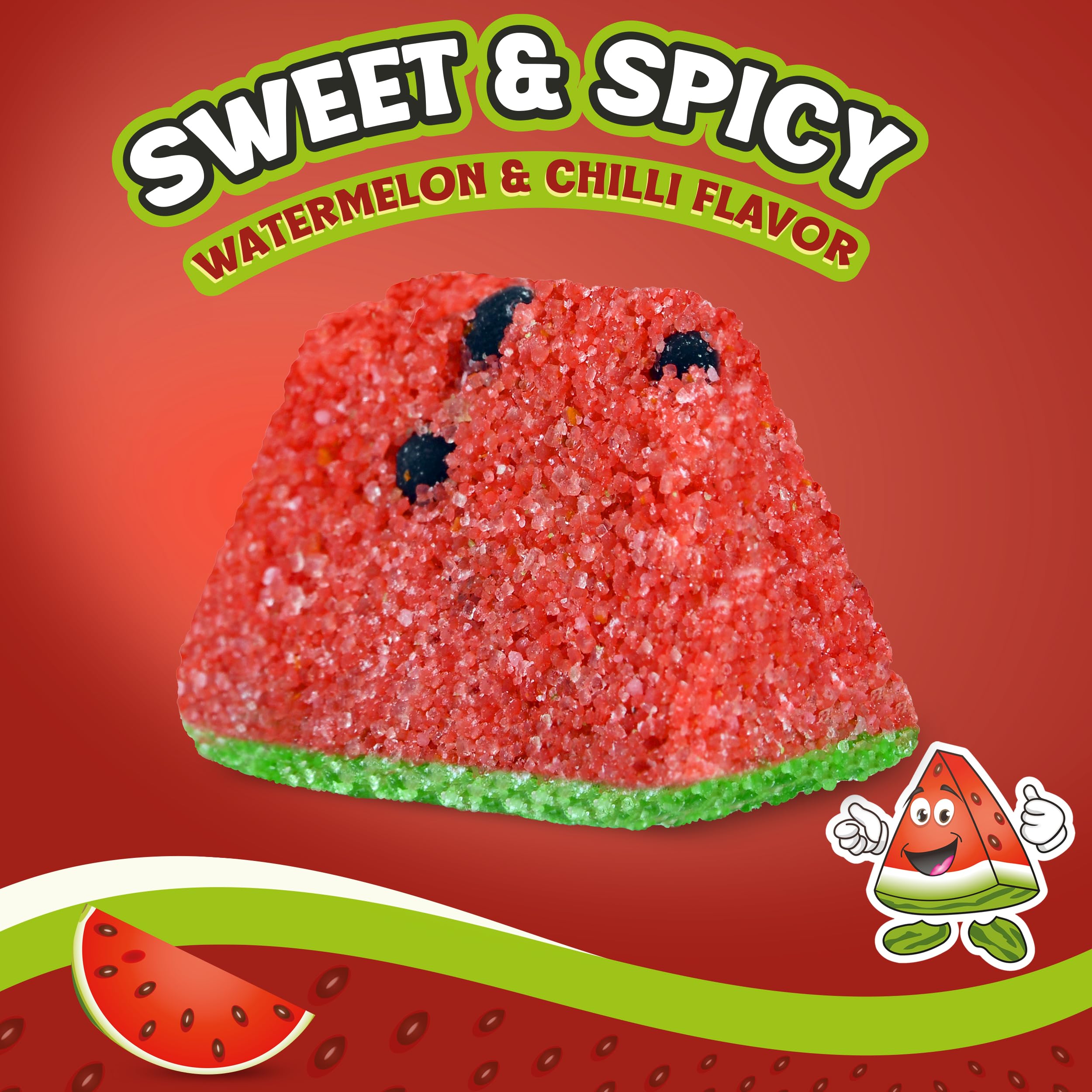 Zandiitas Watermelon Candy 200 Pcs – Authentic Mexican Spicy & Sweet Dulces – Bulk Pack for Piñatas, Party Favors, Hispanic Candy Bowls & Traditional Mexican Treats