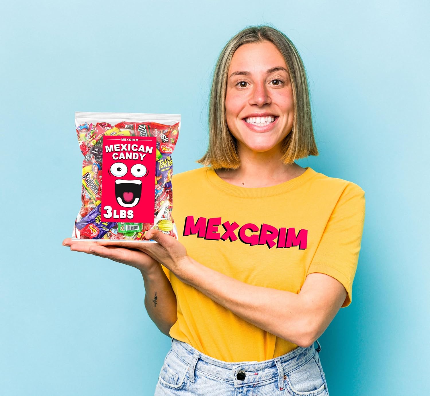 Mexgrim Mexican Candy Variety Pack, 3lbs Bulk Mixed Bag Of Dulces Mexicanos, Includes Lollipops, Pulparind, Assorted Sweet, Spicy, Chamoy, Tamarind, Hispanic Candy Mix For Fiesta & Christmas Party