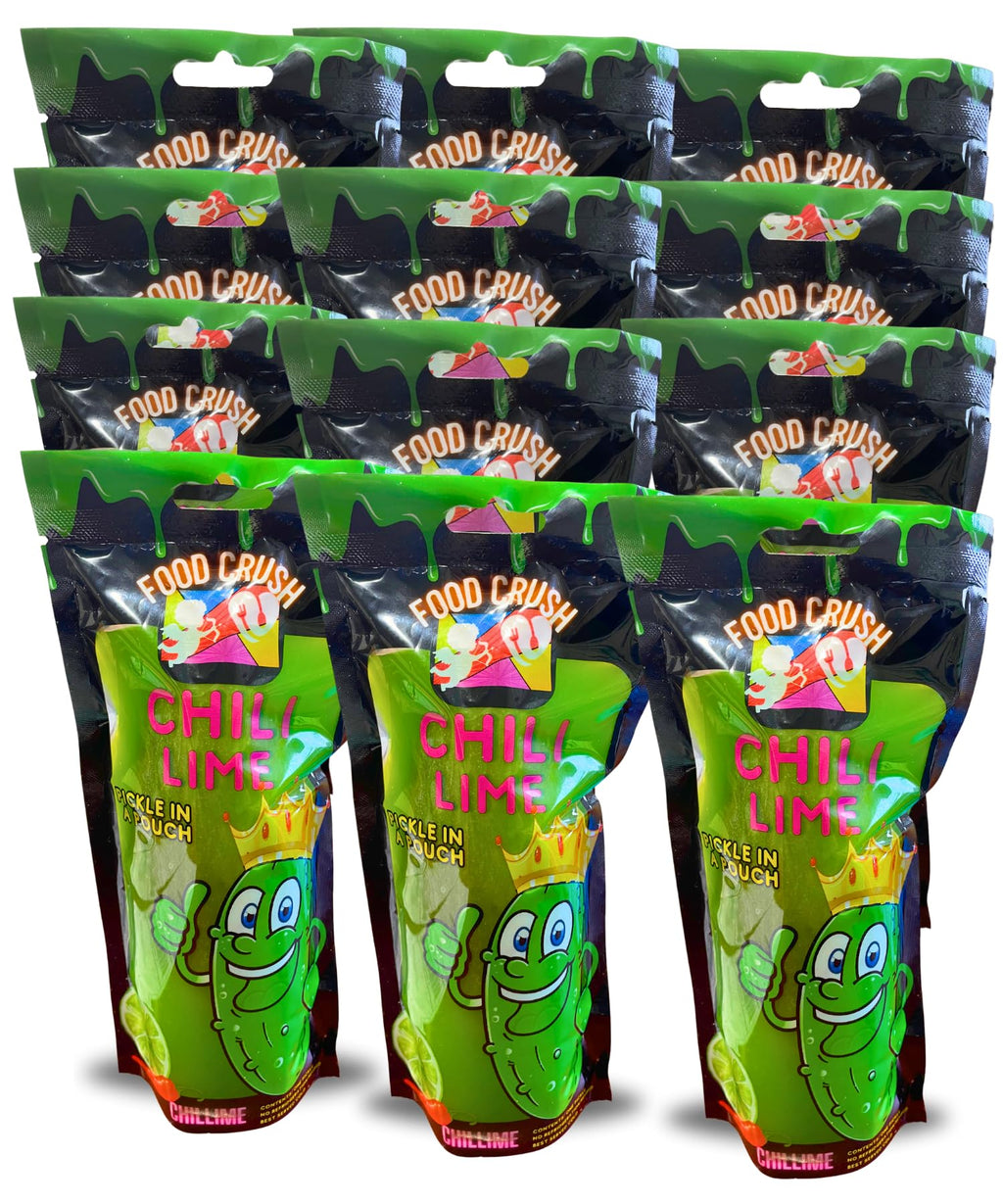 FoodCrush-Jumbo Pickles In A Pouch Variety Sampler (12 Pack) Individually Wrapped 6 Flavors – Cotton Candy, Blue Raspberry, Chamoy, Tiger’s Blood, Spicy Chili Lime, Grape-Tiktok Trend Items.