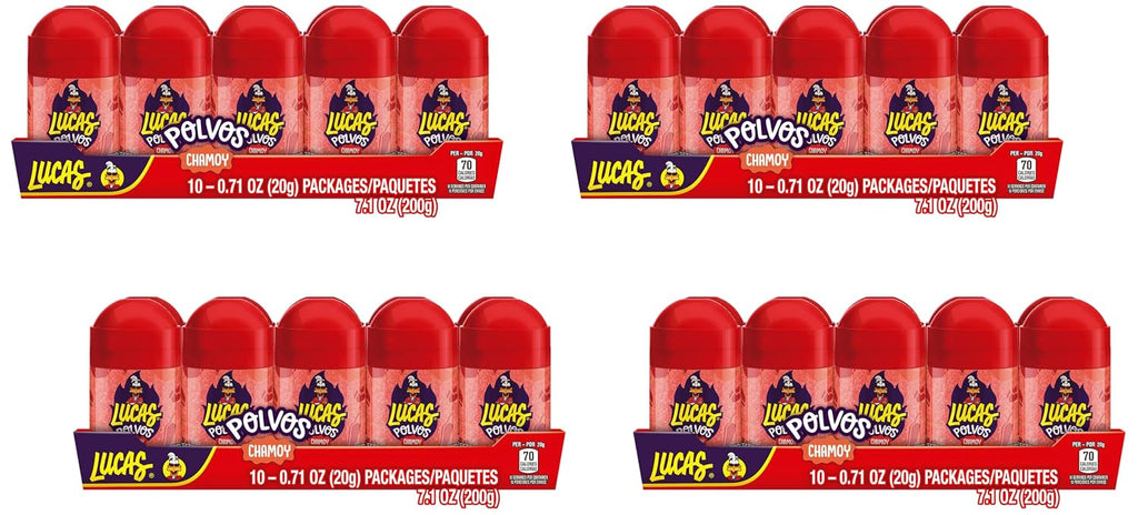 Lucas Powder Chamoy Flavored Candy, 0.71oz - 10 Pieces Pack for Treats, Fruit, Parties, Piñatas – Perfect treat for Easter Baskets