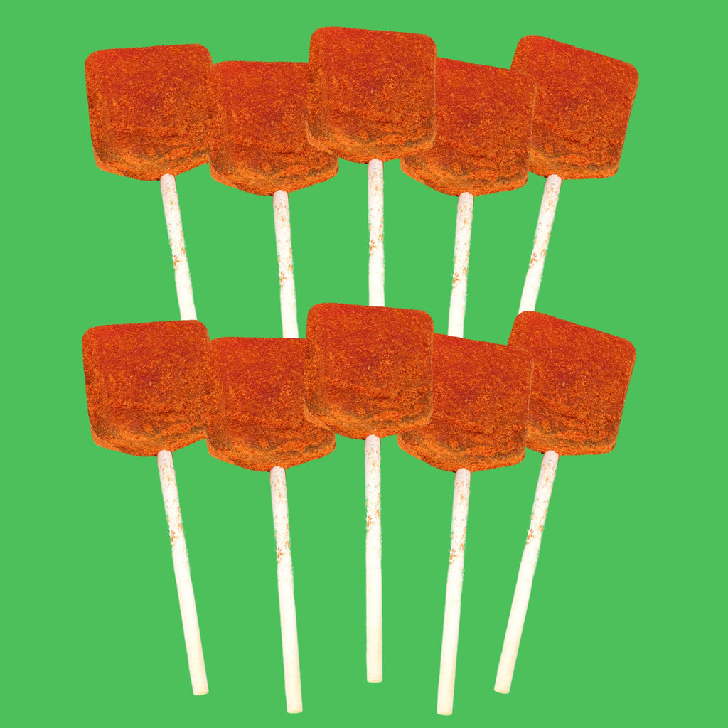 Needzo Mexican Candies, Flavored Lollipops with Chili Powder, Bulk Individually Wrapped Candy (Pack of 10) (Watermelon)