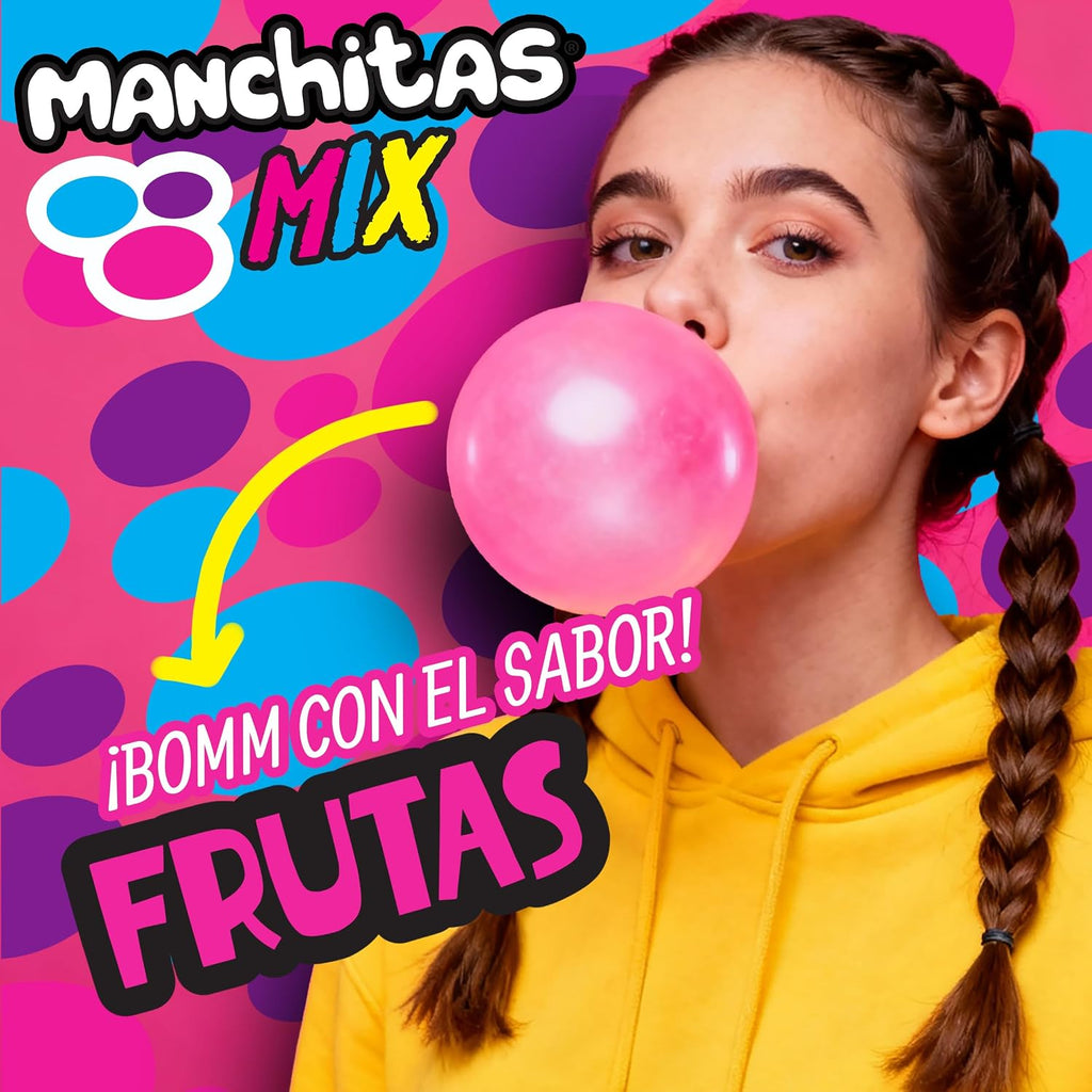 Manchitas Mix Chewing Gum Candy, Mexican Fruit Flavors (Blueberry, Fruit Punch & Banana), Individually Wrapped Bulk Pack, 100 Count (15.5 oz)