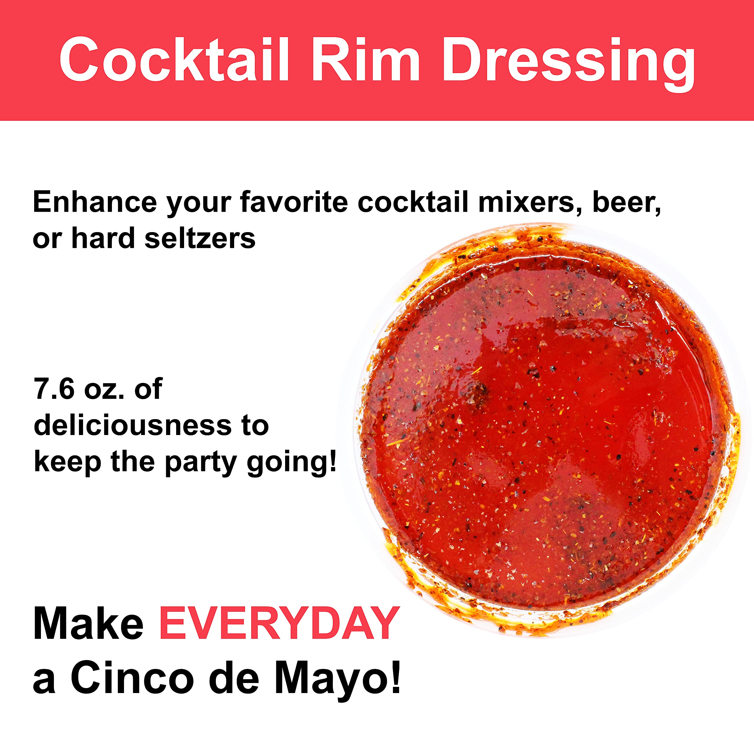 Cinco de Mayo Chamoy Rim Dip Cocktail Rim Dressing (1 x 7.6 oz. Container)