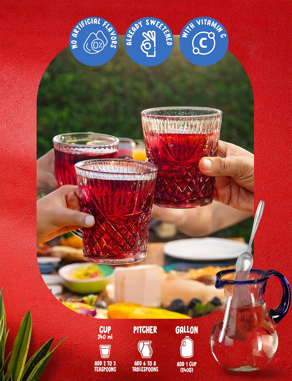 Klass Aguas Frescas Drink Mix Mexican Variety Pack - Horchata Limeade Hibiscus & Tamarind - Powder Drink Mix, Water Drink Mix with Natural Flavors & Vitamin C, Makes 28 to 36 Quarts (56 to 72 Drinks)