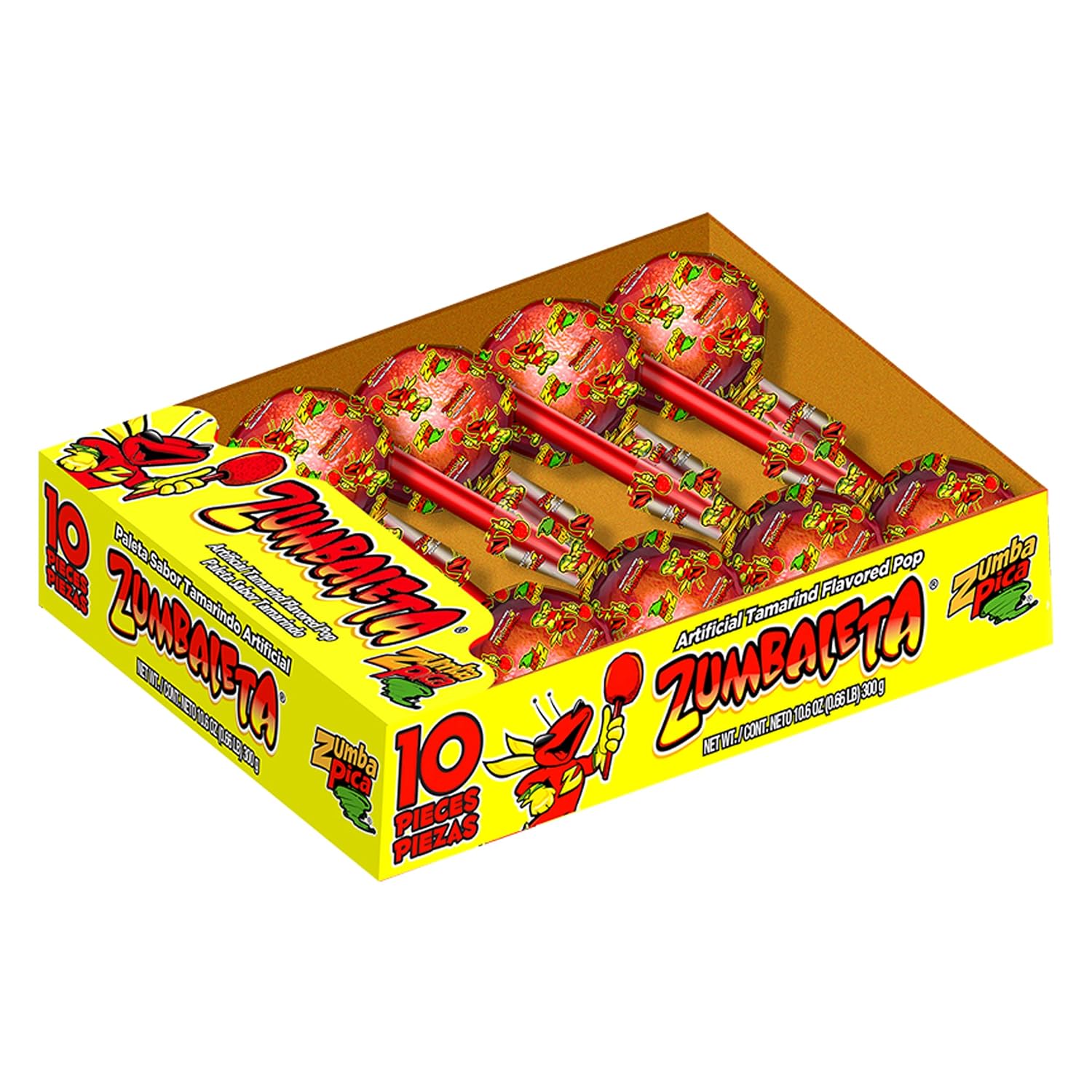Zumba Pica Tamarind Mexican Candy, 10 Pieces, 1.06 Ounces Each