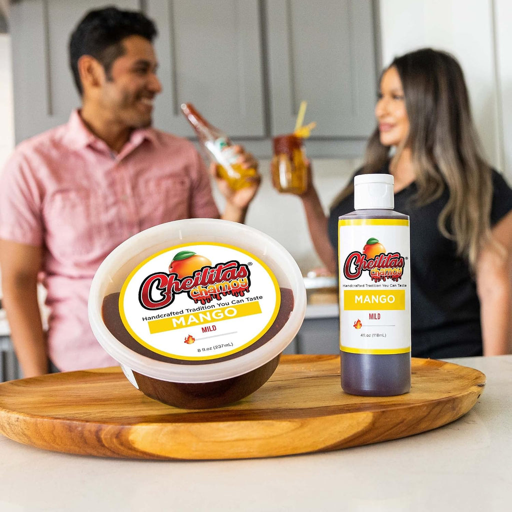 Cheilitas Chamoy All Natural Mexican Rim Candy Dip | Mango Grab & Go Bottle | Hand Crafted for Drinks, Cocktails, Micheladas, Beer and More
