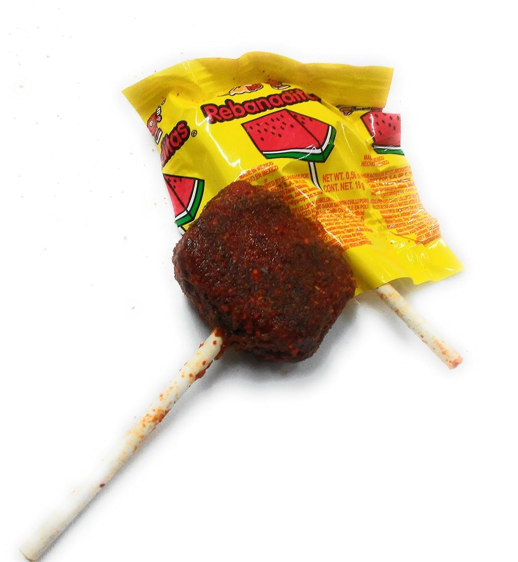 Vero Rebanaditas Paletas Sabor Sandia Hard Candy Chili Covered Lollipops 40 pcs