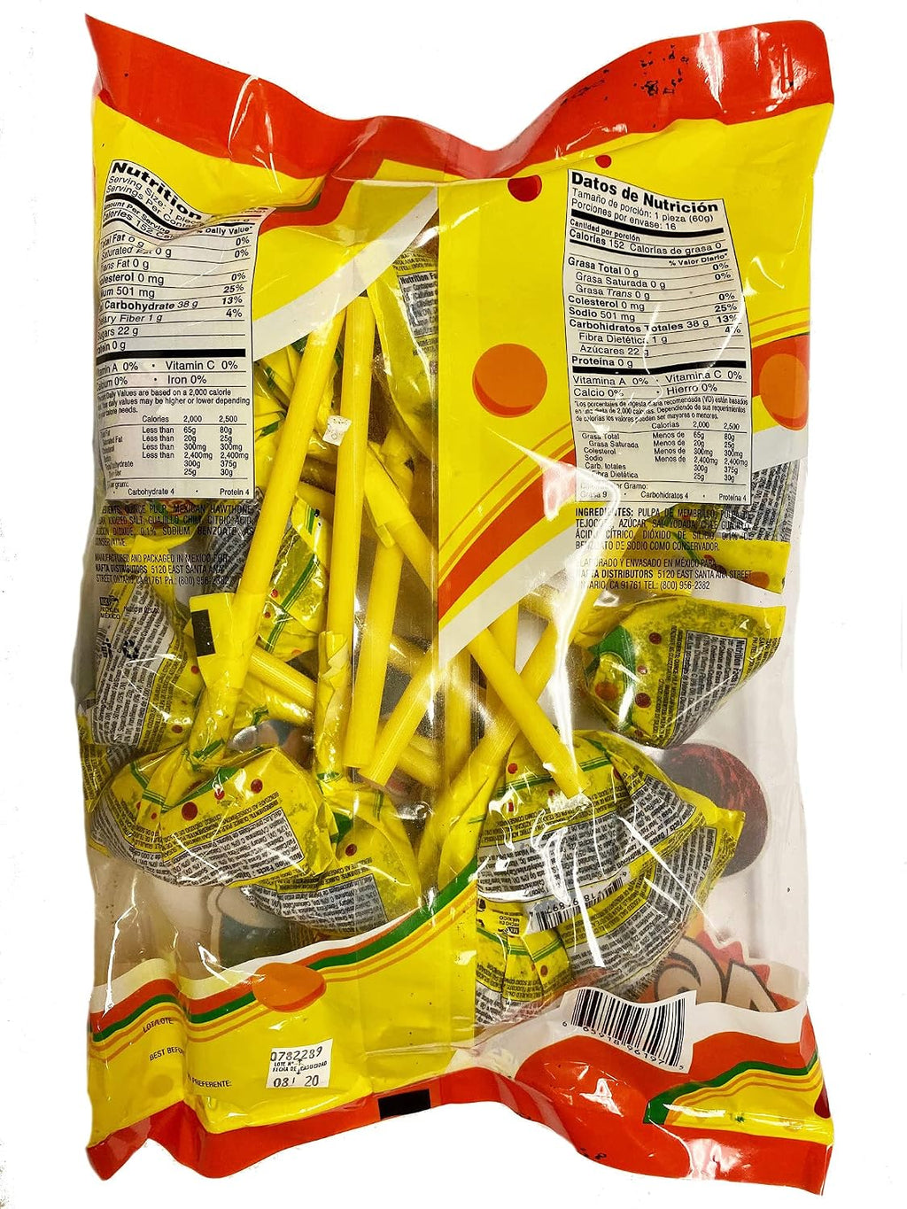 MDM TAMARINDO FLAVORED LOLLIPOPS w SALT/CHILI 2LB 1.78OZ BAG