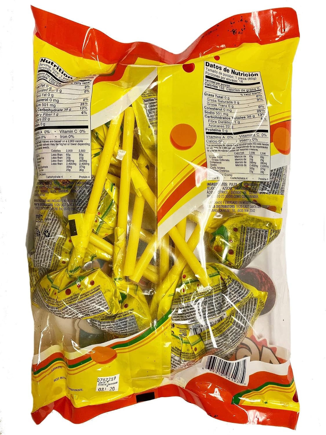 MDM TAMARINDO FLAVORED LOLLIPOPS w SALT/CHILI 2LB 1.78OZ BAG