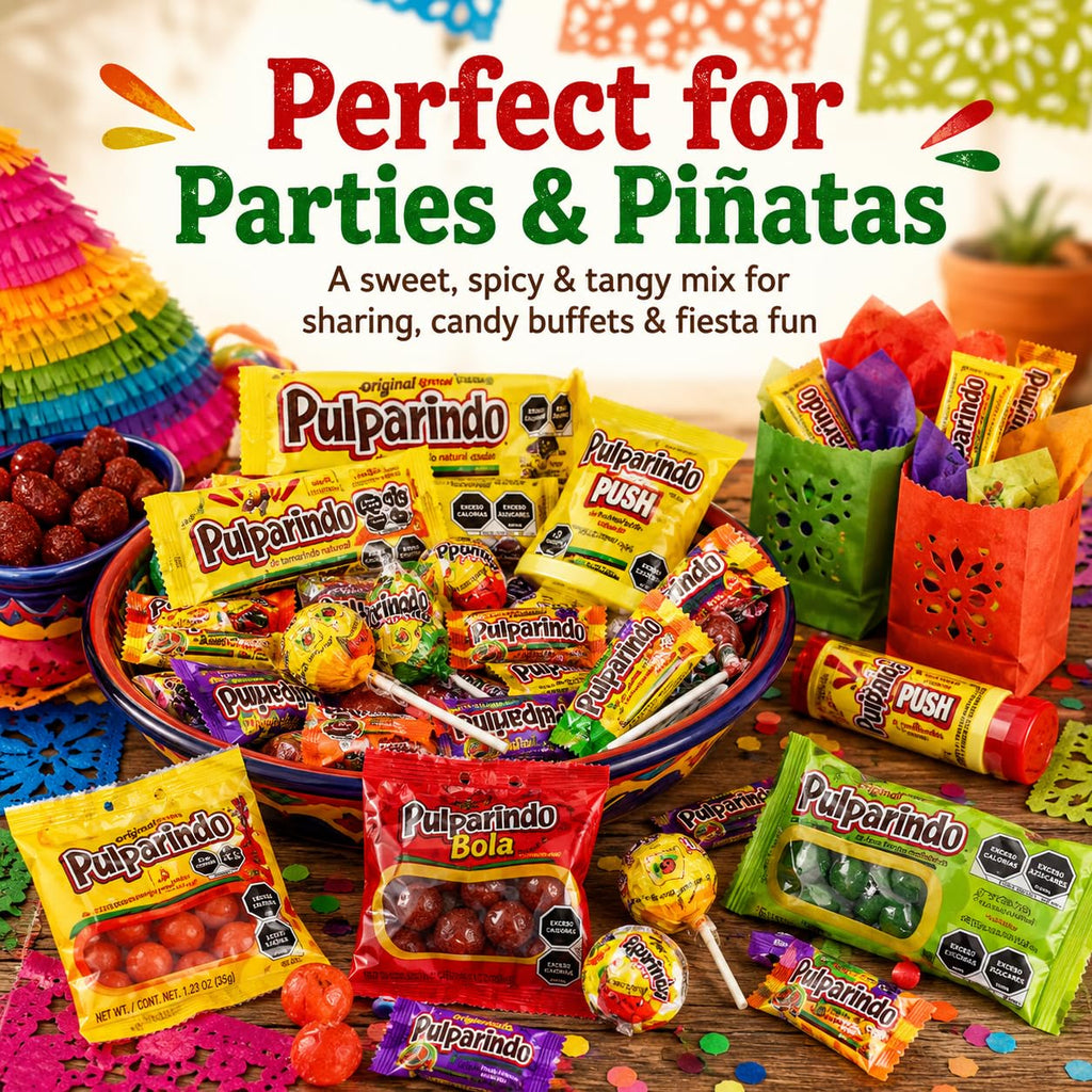 Pulparindo Mexican Candy Bulk, Dulces Mexicanos, Tamarind Candy, Pulparindo Variety Pack, Assorted Mix, Pinata Bulk, Mexican Snacks, Fiesta, 2.7 lbs