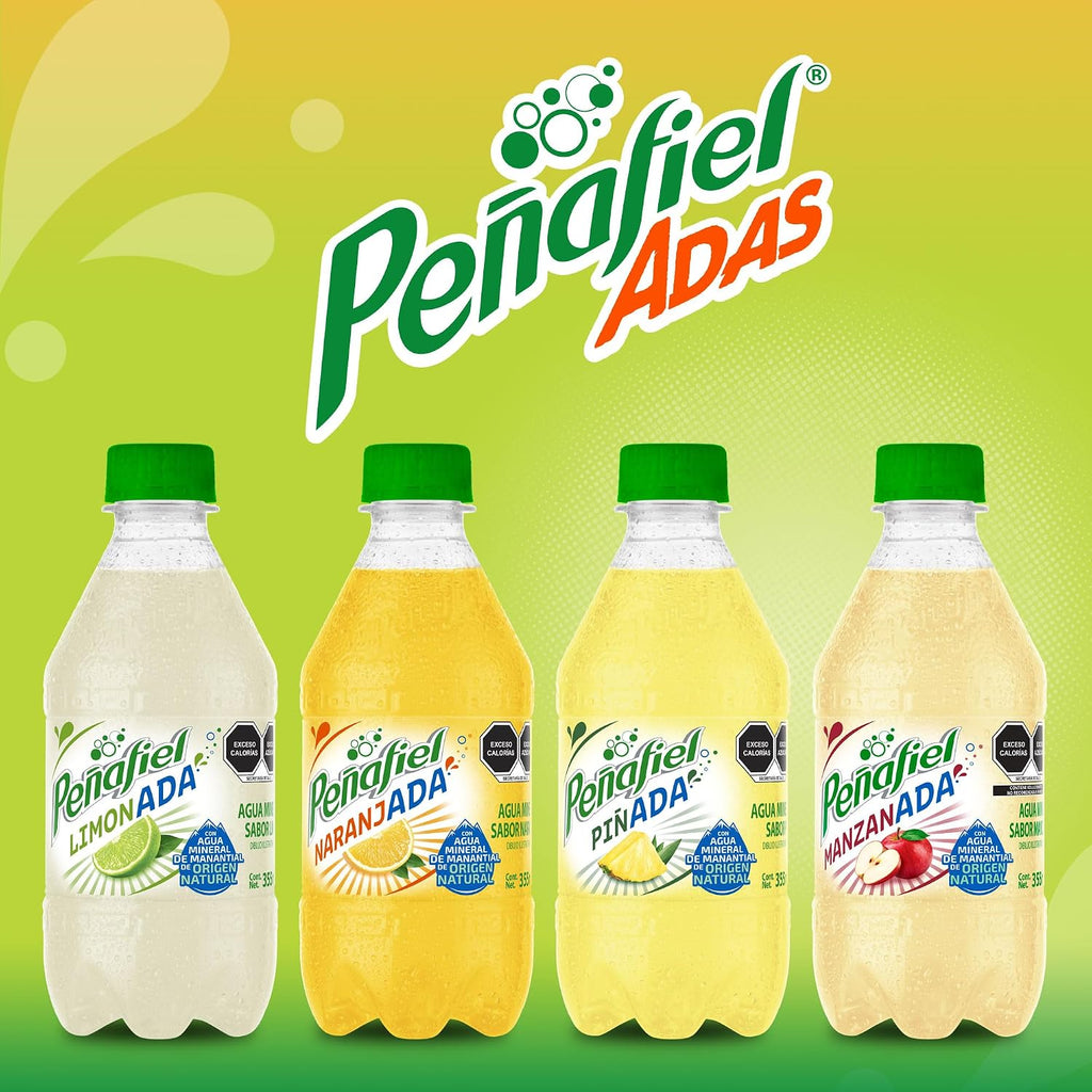 Peñafiel Adas Sabores Surtidos, Botella Pet, 355 ml, 12 piezas