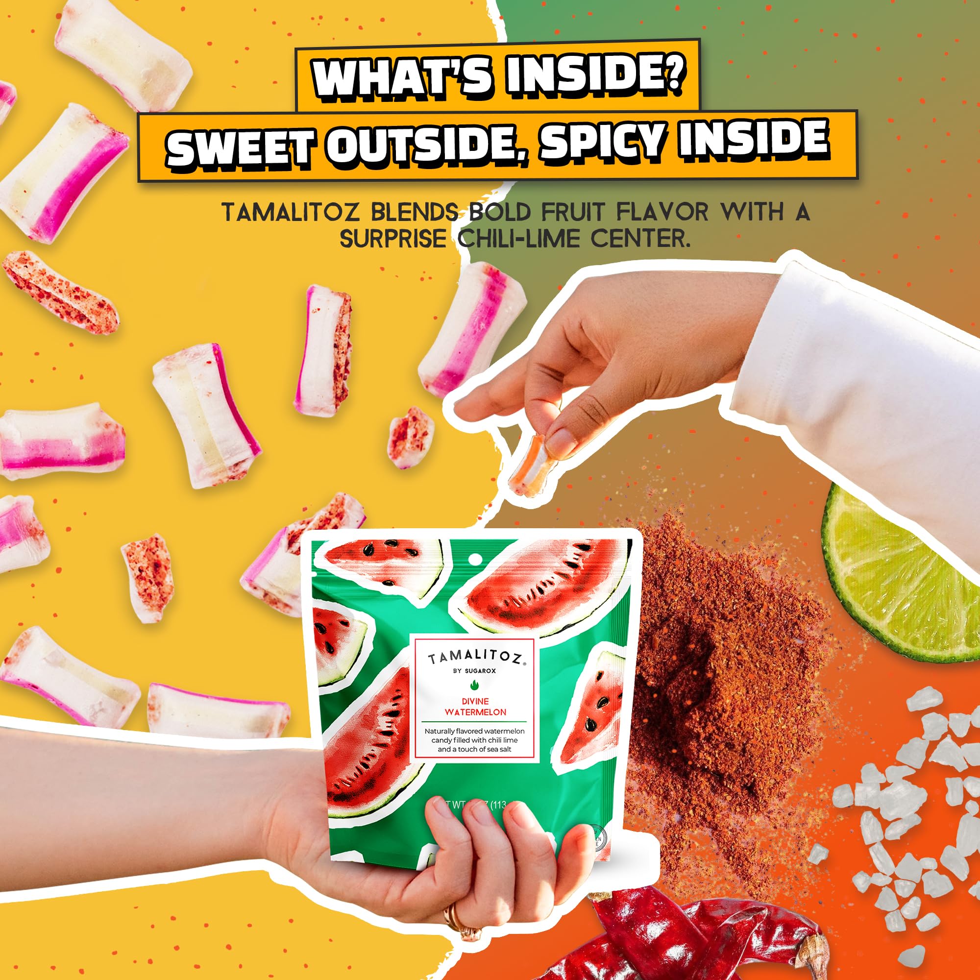 Tamalitoz Cherry, It’s a Fire – Spicy Cherry Mexican Hard Candy Filled with Chile, Lime & Sea Salt Center, Handcrafted Fruit Candy, Gluten-Free, Kosher, No Artificial Colors – 2 Bags (4oz Each)
