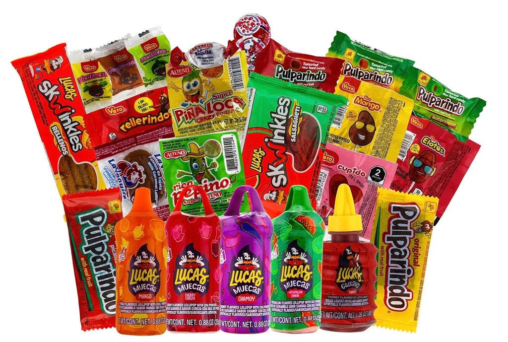 Lucas & Mexican Candy Combo Mix, 50 Count Variety of Sour, Sweet, Spicy LookOn