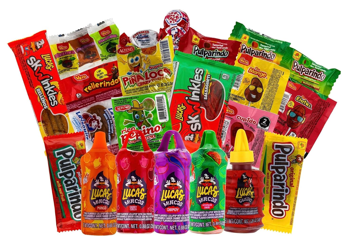 Lucas & Mexican Candy Combo Mix, 50 Count Variety of Sour, Sweet, Spicy LookOn