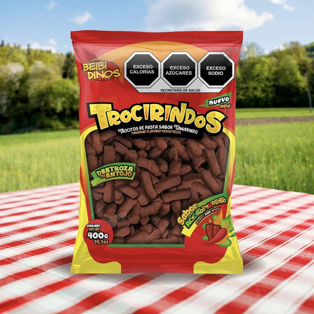 Trocirindos Tamarind Candy with Chili and Saladitos (Salted Plums), Spicy Mexican Candy, Tamarind Paste Bites, 14.11 oz