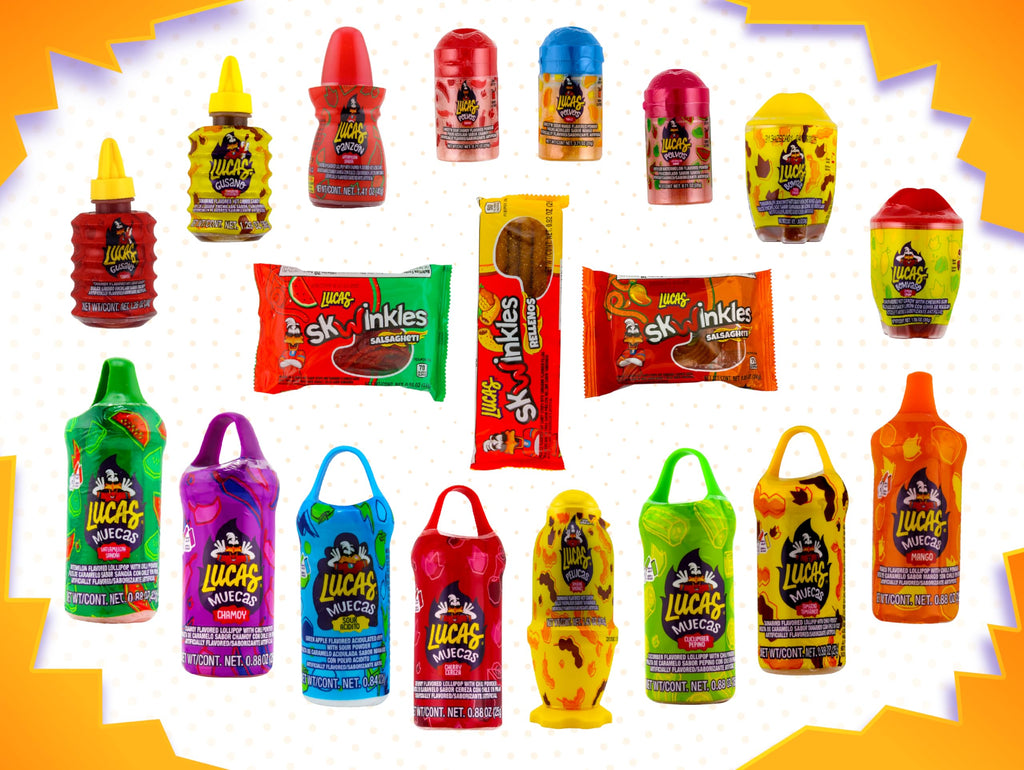 Lucas Mexican Candy Mix (14 Count) Variety of Sour, Sweet, Spicy, Include Lucas Skwinkles, Pelucas, Lucas Muecas, Baby Lucas, Gusano, Salsagheti by LookOn