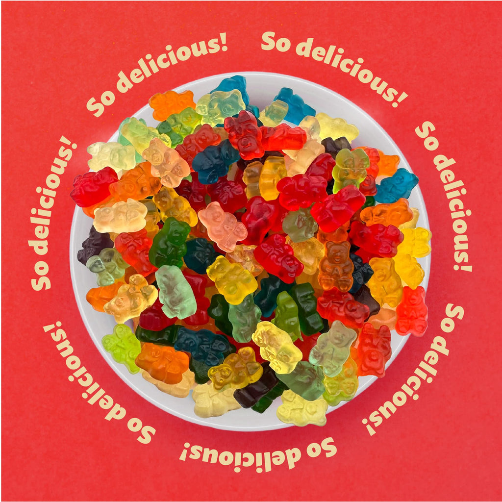 Gummy Bears, Assorted Fruit Flavors, Chewy Candy, 1 Lb Bag | Tropical Fruit & Berry Flavors, Candy for Goodie Bags