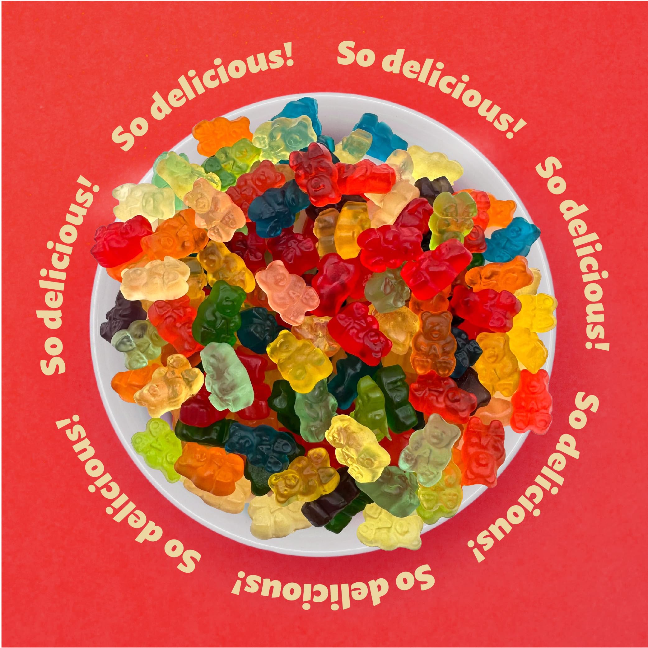 Gummy Bears, Assorted Fruit Flavors, Chewy Candy, 1 Lb Bag | Tropical Fruit & Berry Flavors, Candy for Goodie Bags