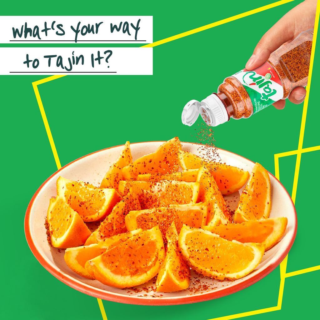 Tajin Clásico Seasoning Authentic Mexican Chili Lime Spice Blend for Fruit, Snacks, Tacos and Cocktails, Gluten-Free Zesty Flavor Enhancer 14 oz (Pack of 2)