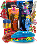 Chamoy Pickle Kit + Blue Raspberry Pickle In A Pouch for 2 People (23 pcs) with Fruit Rollup, Lucas Gusano, Skwinkles, and other Mexican Candy Snacks. TikTok Trend Items by Food Crush