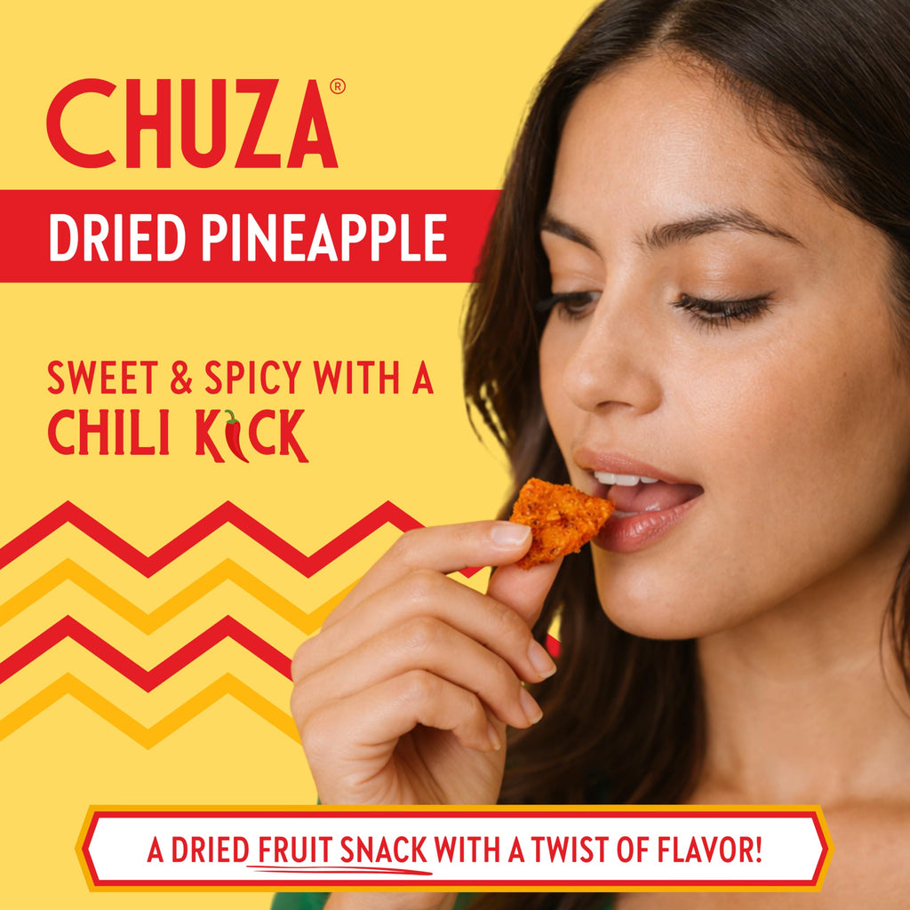 CHUZA Spicy Dried Mango Snacks Bites (4.5 oz. Pack of 2) – Mexican Candy Style Sweet Chili Dried Mango, with Chili Seasoning, Chili Powder, Dried Fruit Snacks, Spicy Snacks