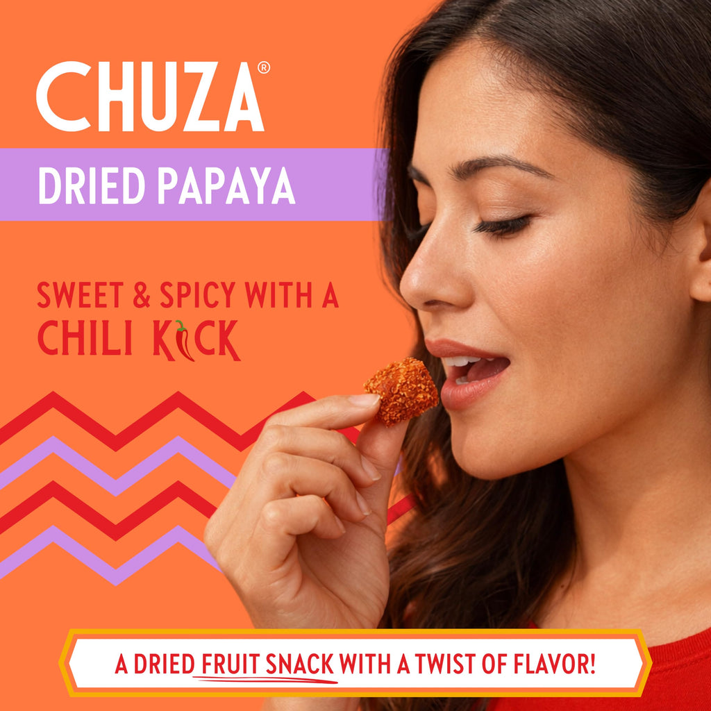 CHUZA Spicy Dried Mango Snacks Bites (4.5 oz. Pack of 2) – Mexican Candy Style Sweet Chili Dried Mango, with Chili Seasoning, Chili Powder, Dried Fruit Snacks, Spicy Snacks