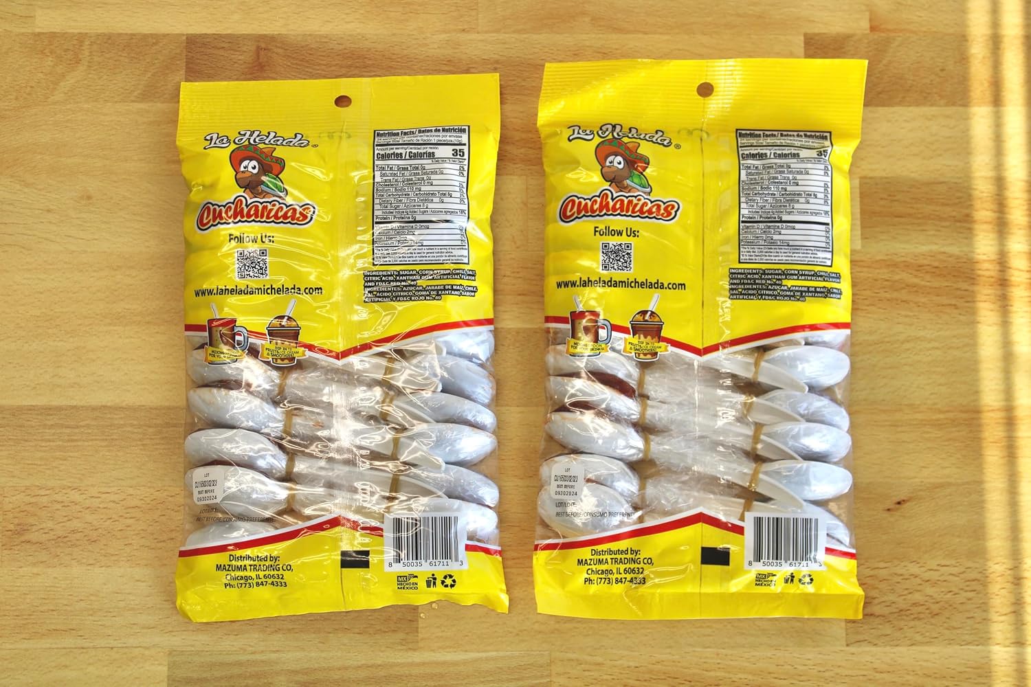 La Helada Cucharica - 2 Party Bag (24ct) - Tamarind Spoons - Tamarind Candy - Mexican Candy - Piñata Filler - Party Favors