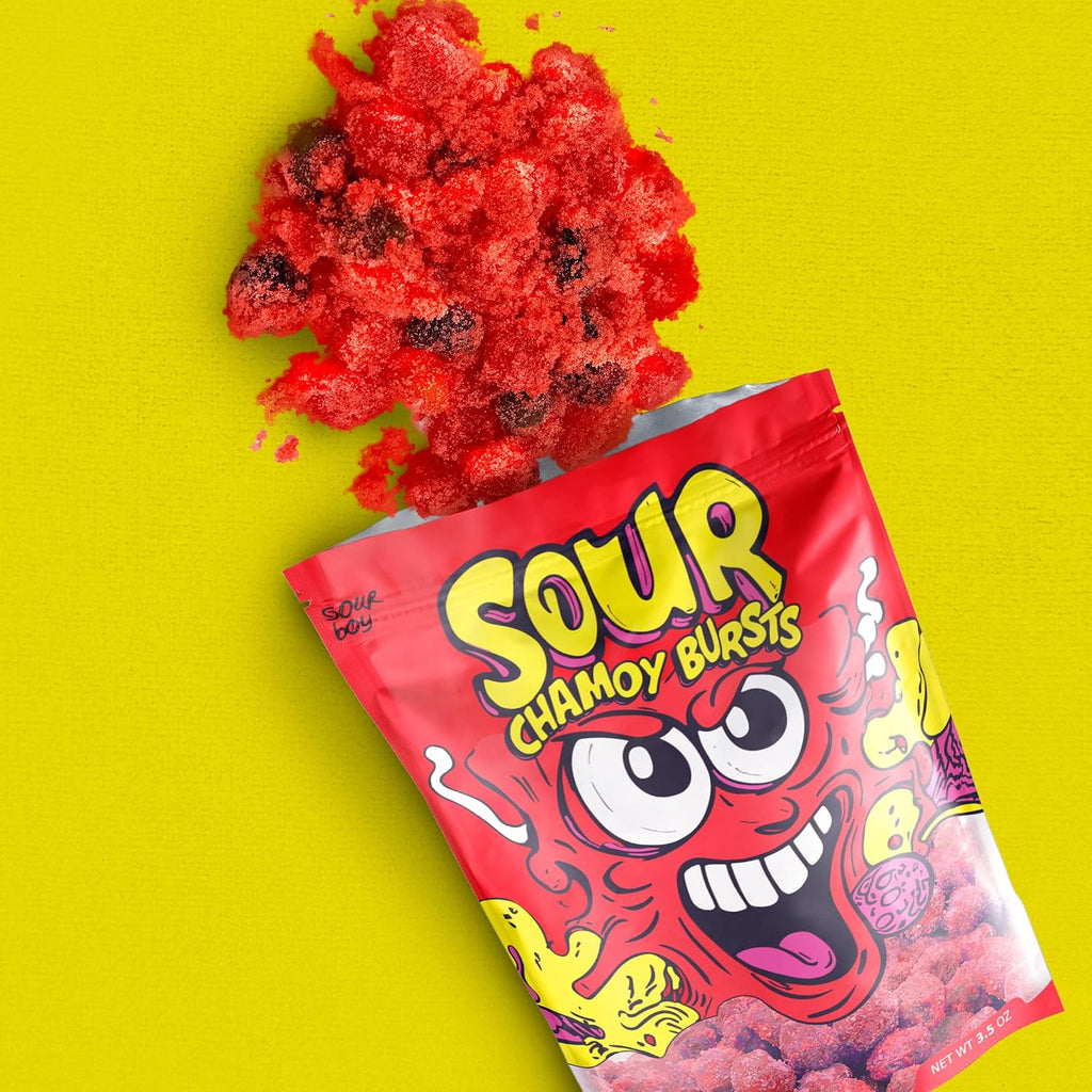 Sourboy Chamoy Gushers – Sour Candy Coated, TikTok Viral Snack – Sour and Spicy Chamoy Flavor – 3.5 oz Resealable Bag – Sour Candy for Teens, Kids & Candy Lovers