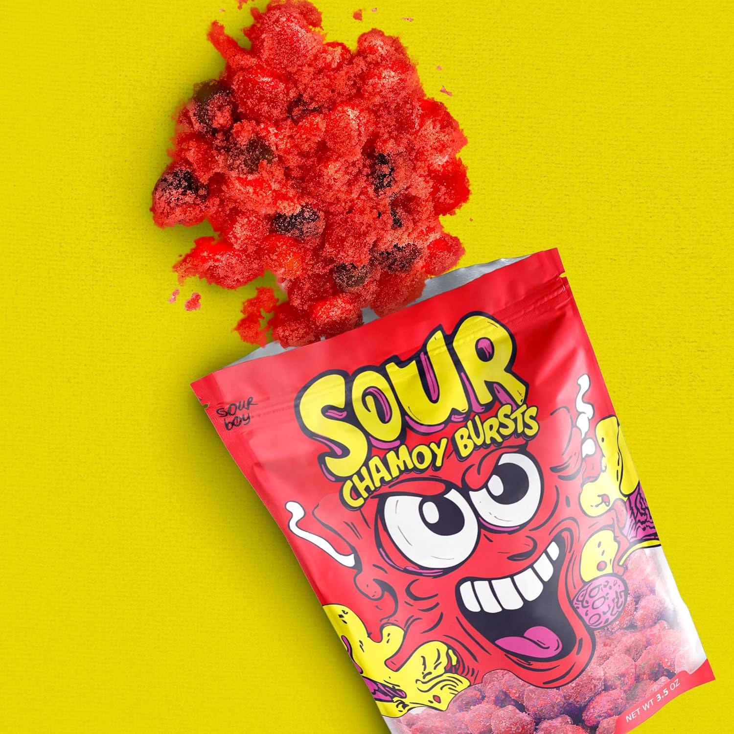 Sourboy Chamoy Gushers – Sour Candy Coated, TikTok Viral Snack – Sour and Spicy Chamoy Flavor – 3.5 oz Resealable Bag – Sour Candy for Teens, Kids & Candy Lovers