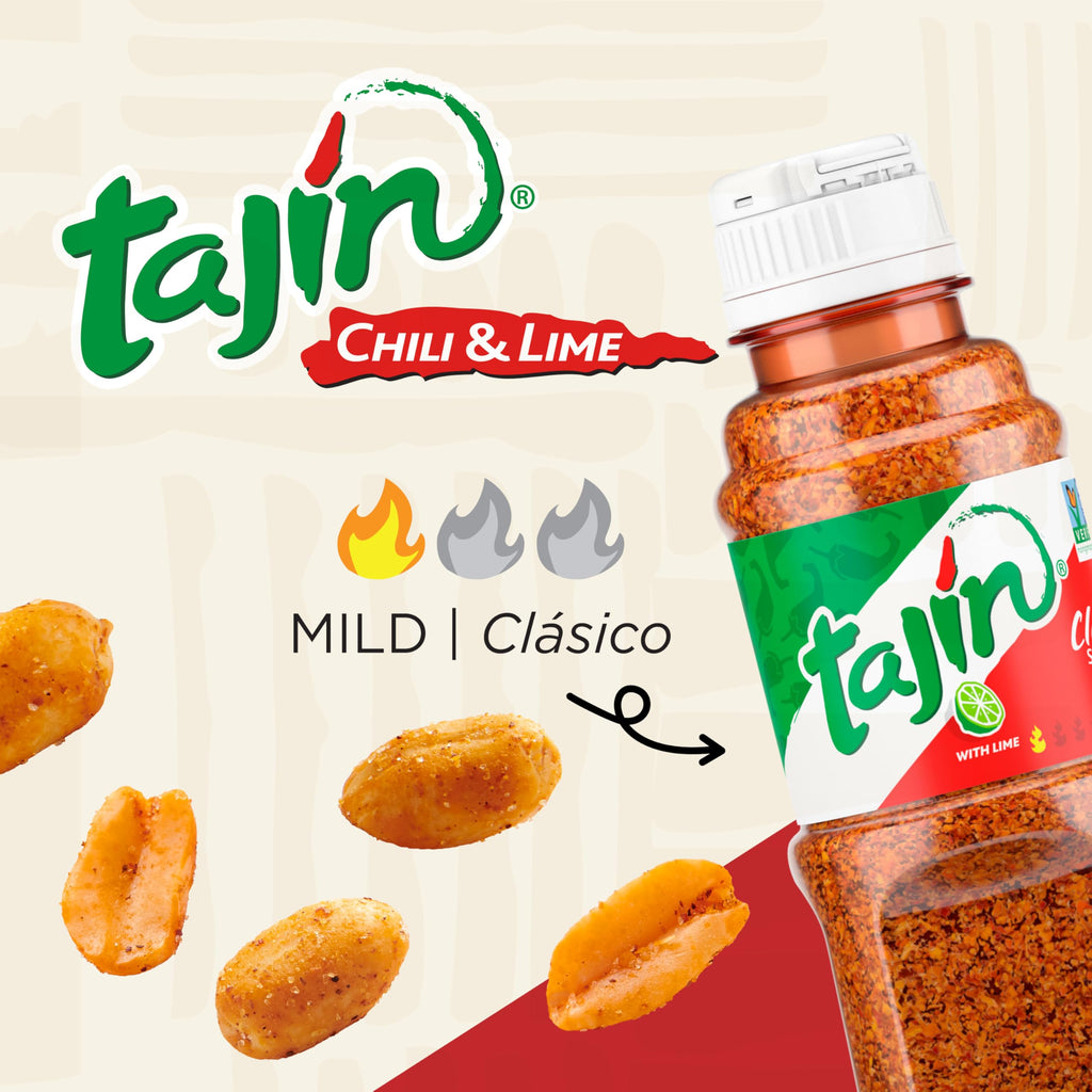 Snak Club Tajin Gummy Candy Fruit Rings, Gummies with Chili and Lime Seasoning, Mild Spice, Gluten-Free and Vegan Snacks, Assorted Variety, Mango, Pineapple, Peach, Watermelon, Snack Size 12 Pack