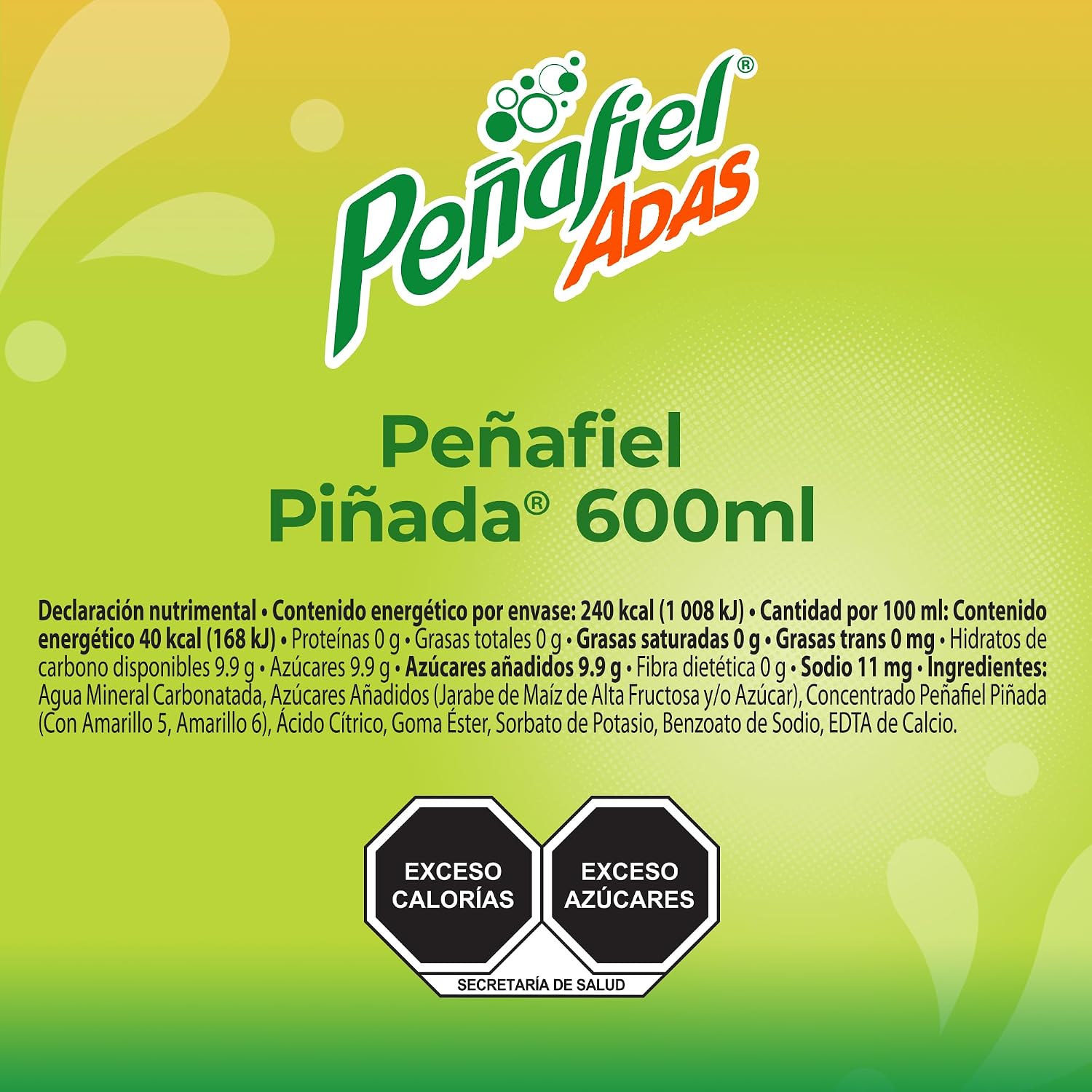 Peñafiel Piñada, Botella Pet, 600 ml (12 pack)