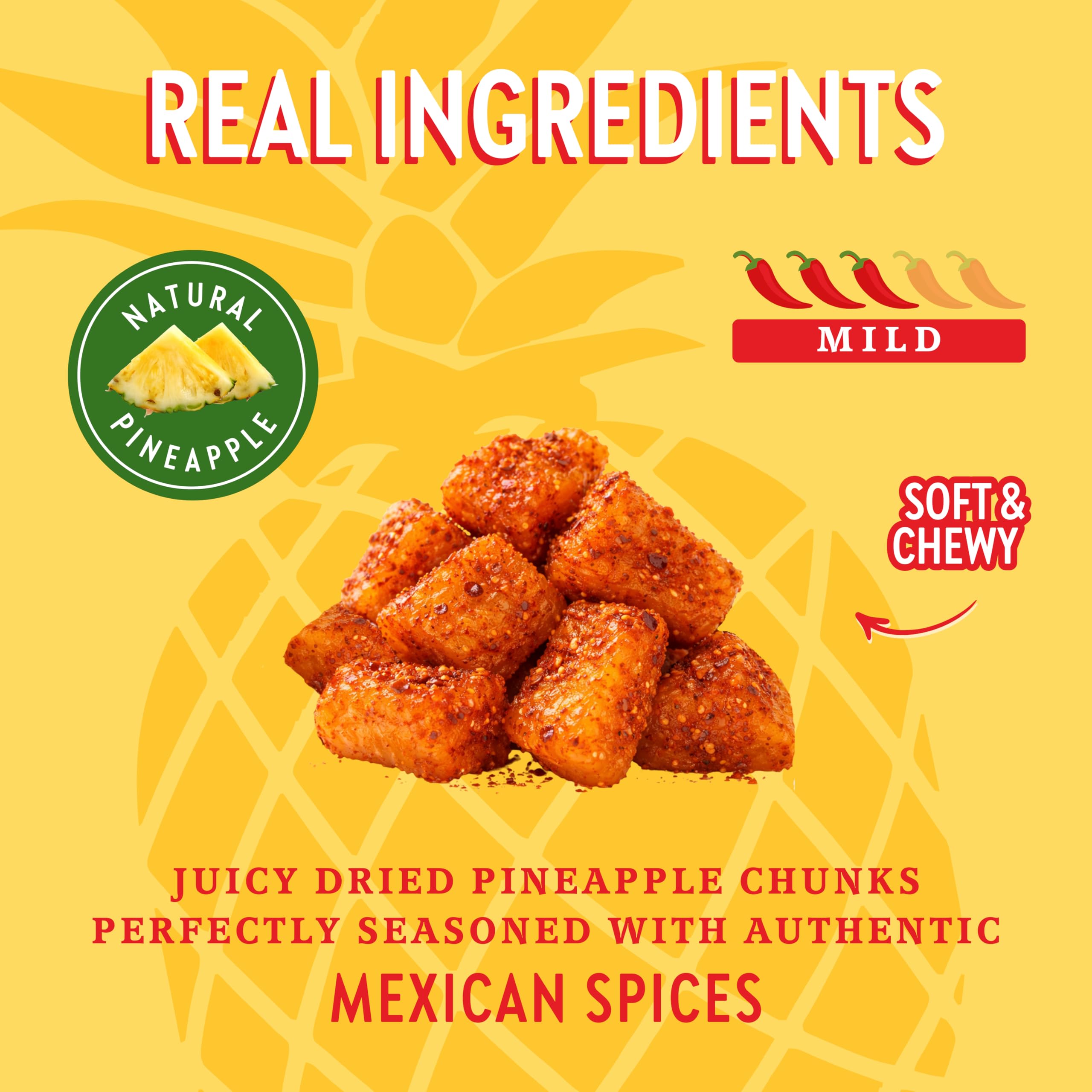CHUZA Spicy Dried Mango Snacks Bites (4.5 oz. Pack of 2) – Mexican Candy Style Sweet Chili Dried Mango, with Chili Seasoning, Chili Powder, Dried Fruit Snacks, Spicy Snacks