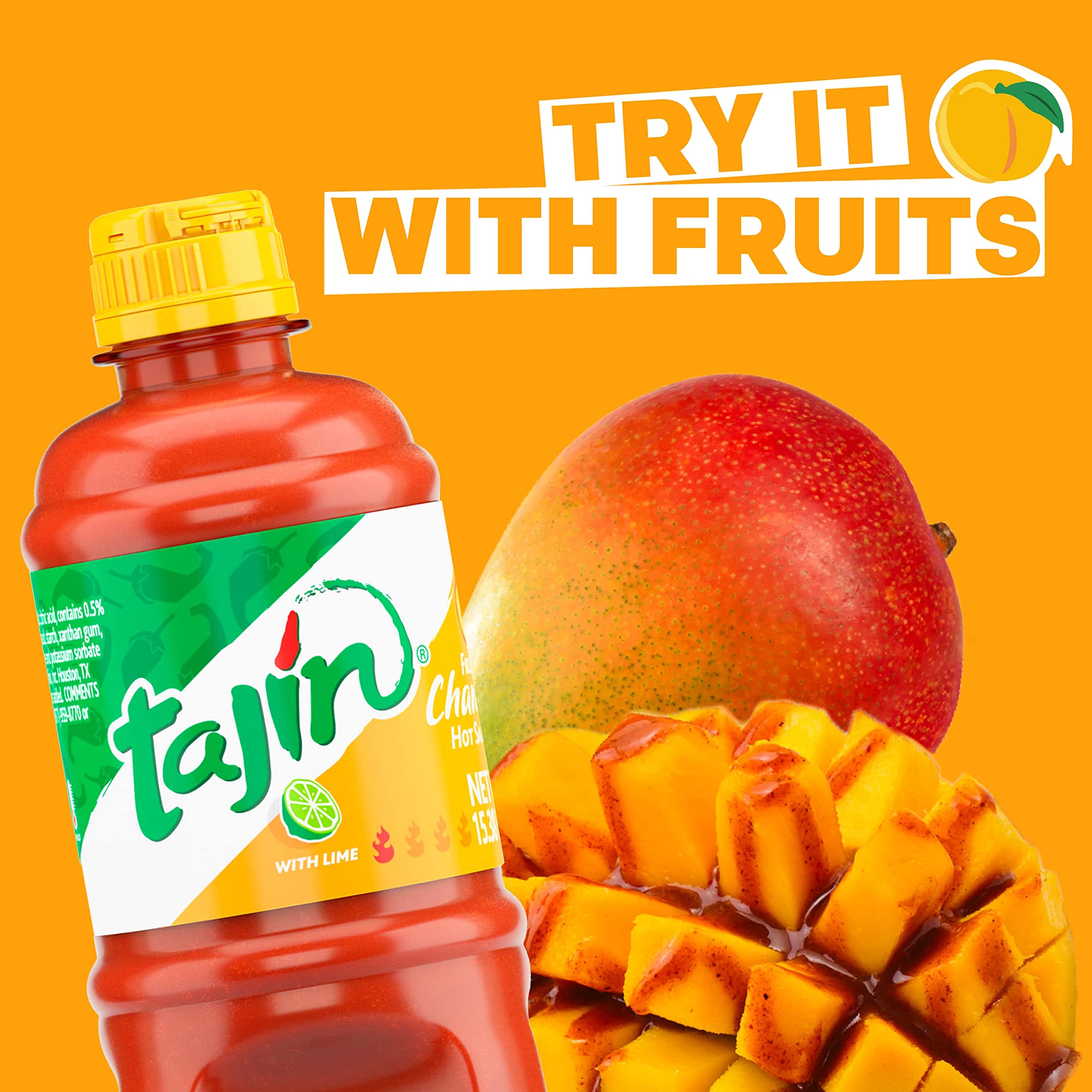 Tajin Fruity Chamoy Sauce, Sweet & Tangy Chamoy for Fruit, Candy, Snacks, Mangonadas & Drinks, 15.38 oz Each (12 Pack)