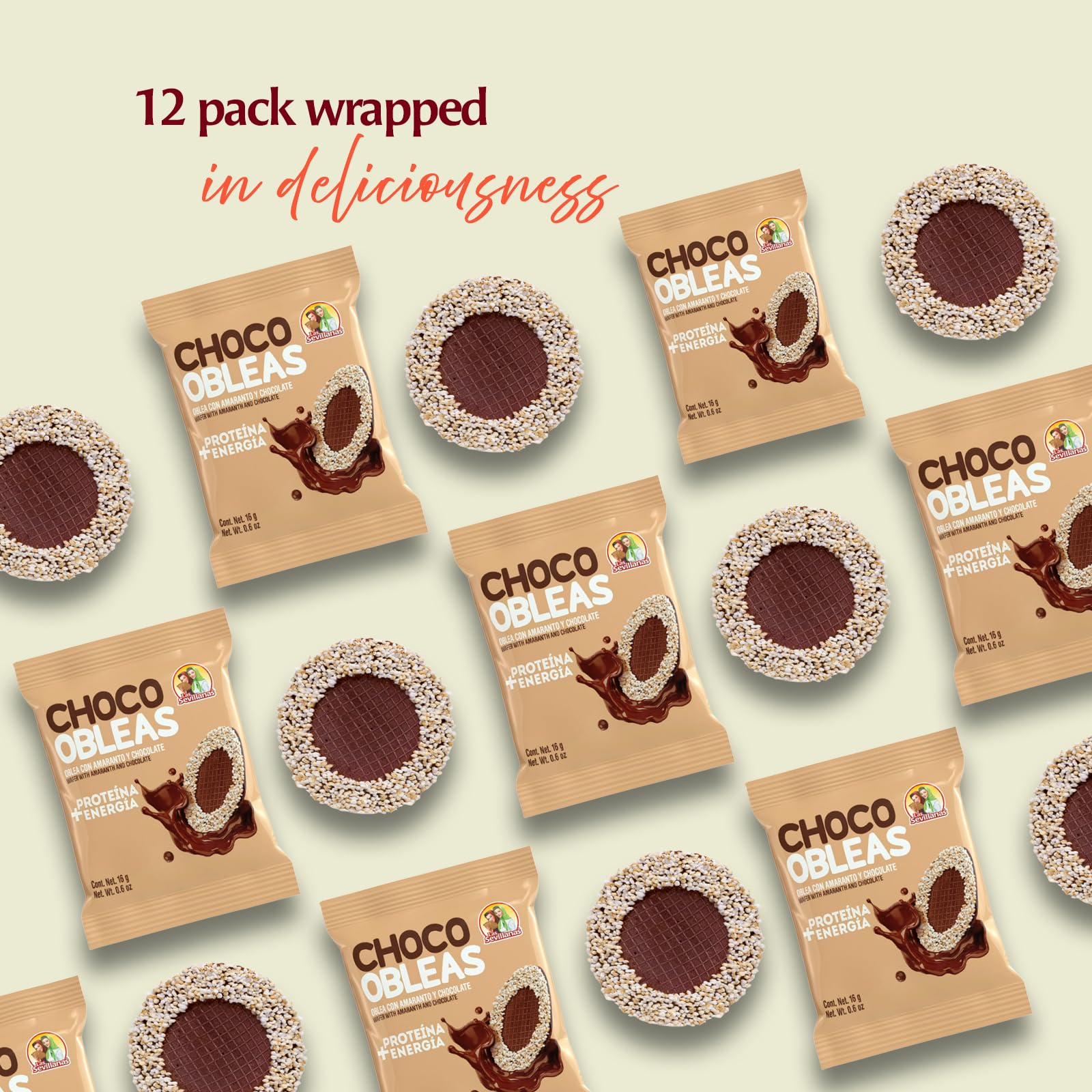 Obleas with Cajeta Family Display pack 20 pieces Las Sevillanas